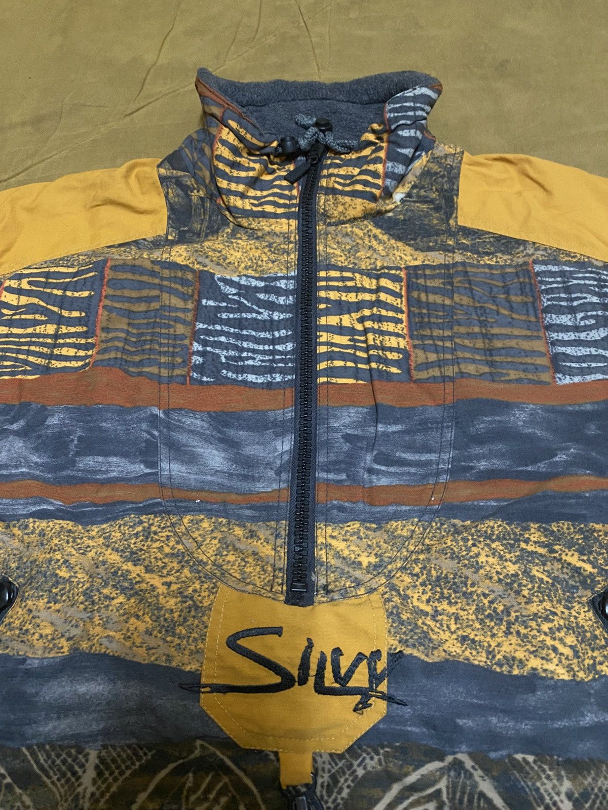 Japanese Brand Vintage 90s Silvy Abstract Pattern Ski Jacket Winterwear Size US XXL / EU 58 / 5 - 10 Thumbnail