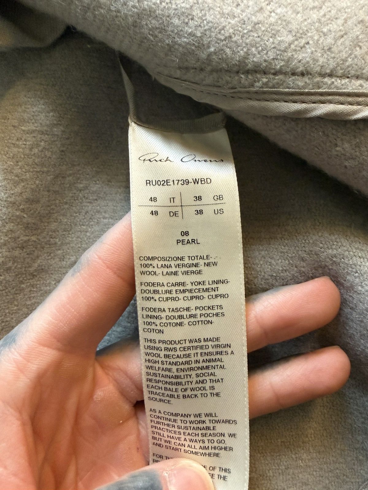 Rick Owens Rick Owens Jumbo Wool Outershirt Size US M / EU 48-50 / 2 - 6 Thumbnail