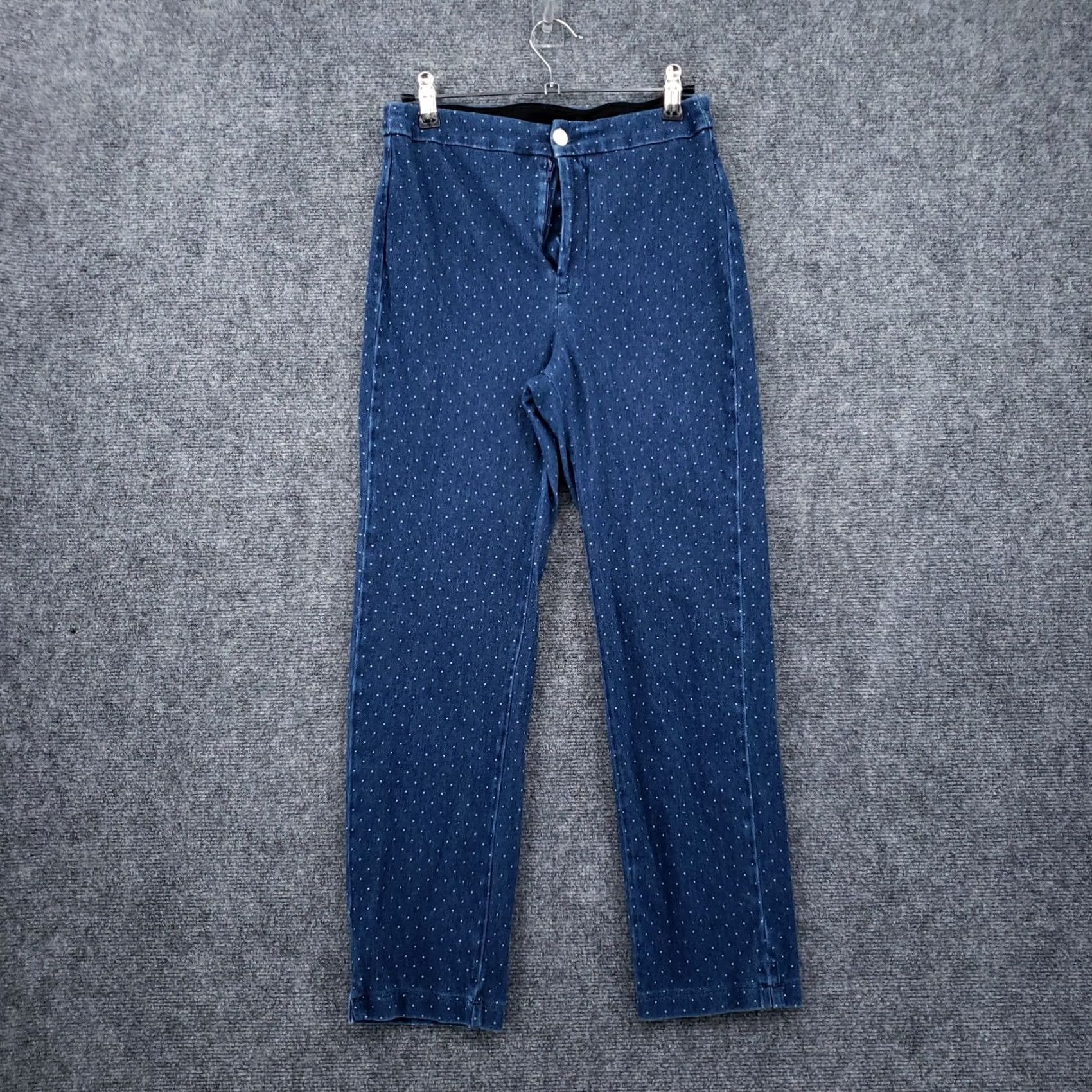 Vintage Lysse Jeans Womens S Small Mid-Rise Ankle Jegging Polka Dot Medium Blue Denim Size 28" / US 6 / IT 42 - 2 Thumbnail