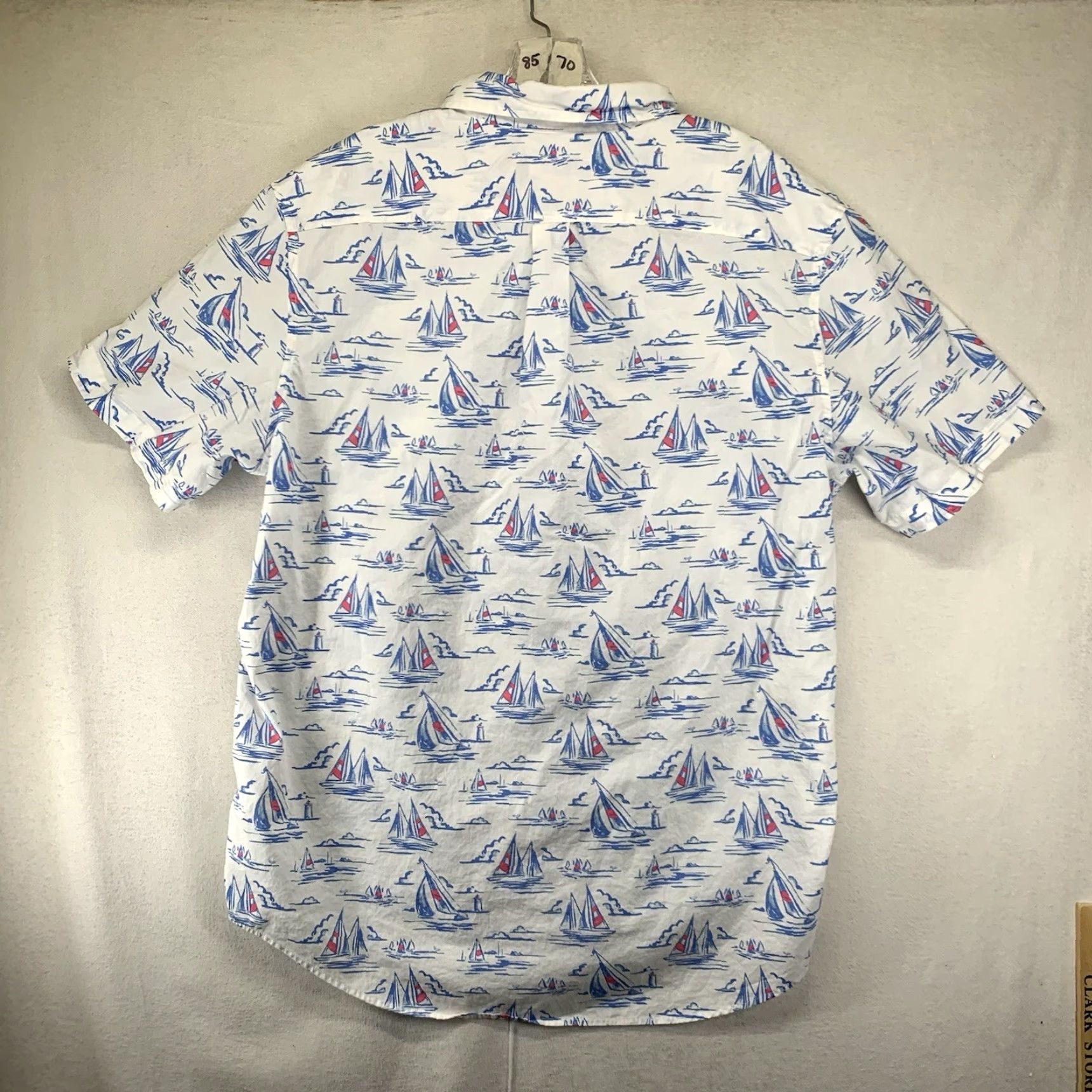 Vineyard Vines VINEYARD VINES Murray Shirt Men Short Sleeve Casual All Seasons Nautical Sailboat Print L White Size US L / EU 52-54 / 3 - 2 Thumbnail