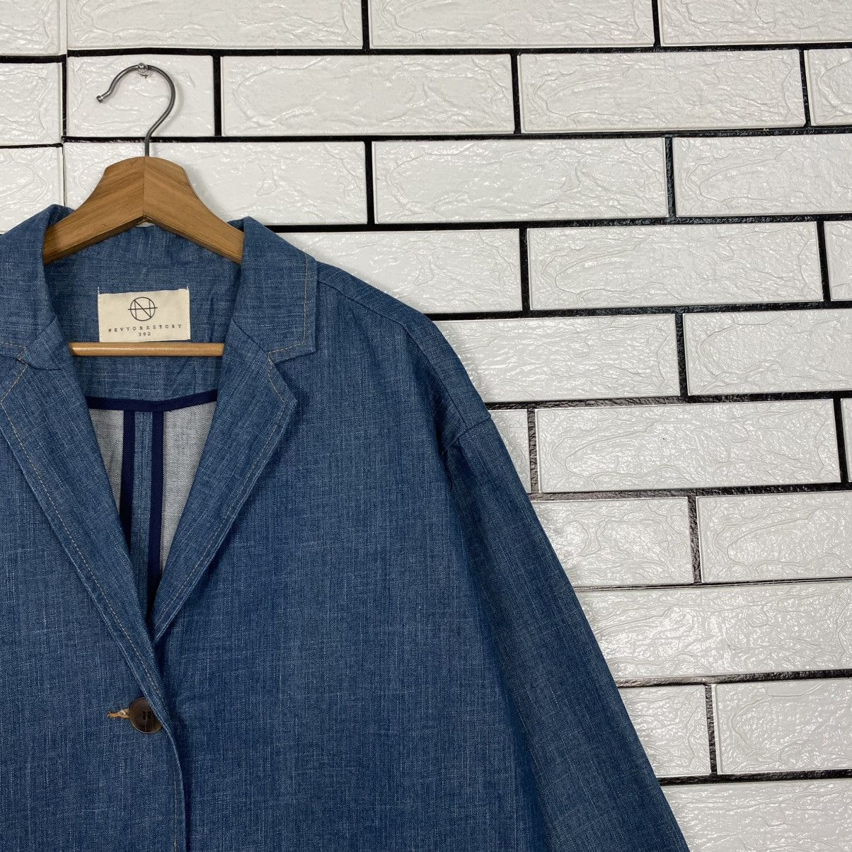 Indigo 🔥VINTAGE DENIM INDIGO CHORE JACKET NEW YORK STORY Size US M / EU 48-50 / 2 - 7 Thumbnail