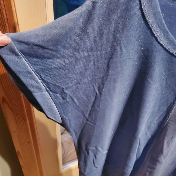 Vintage Amorosa Blue Metallic Pocket Short Sleeve Made in Italy Sz. Size L / US 10 / IT 46 - 4 Thumbnail