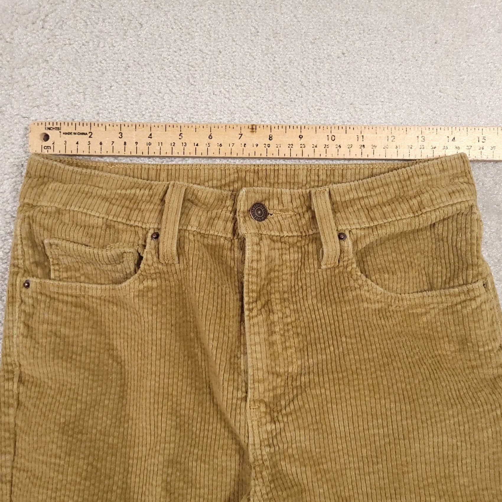 Levi's Levi's Skinny Corduroy Jeans Pants Women's 29X30 Golden Brown Mid-Rise Jeans Womens Regular 29 Brown Solid Retro College Denim Stretch Inseam 30 Size 29" - 5 Thumbnail