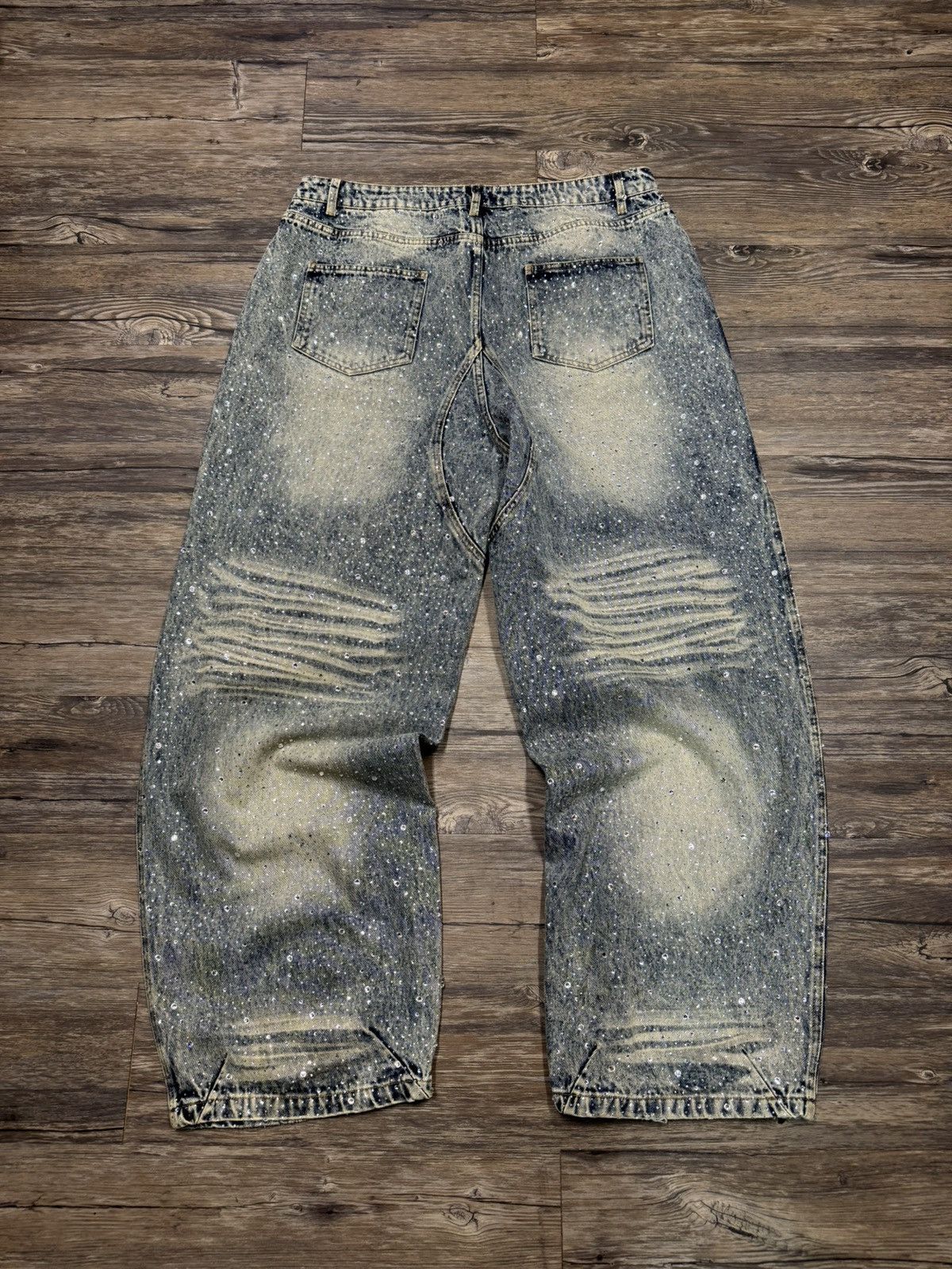 Vale Vale Rhinestone All Over Jeans Size US 34 / EU 50 - 6 Thumbnail