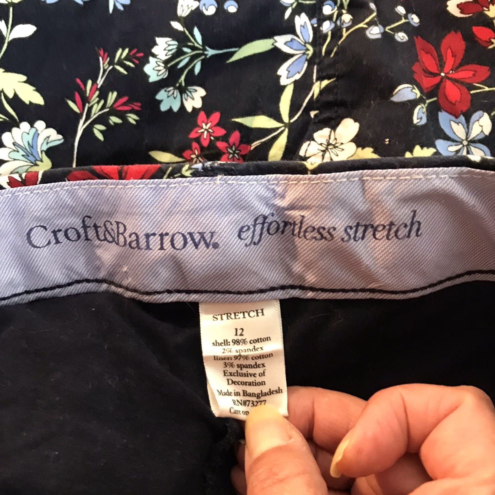 Croft & Barrow Croft Barrow Navy/Floral Effortless Stretch Skort Womens Size 12 Size 34" / US 12 / IT 48 - 4 Thumbnail