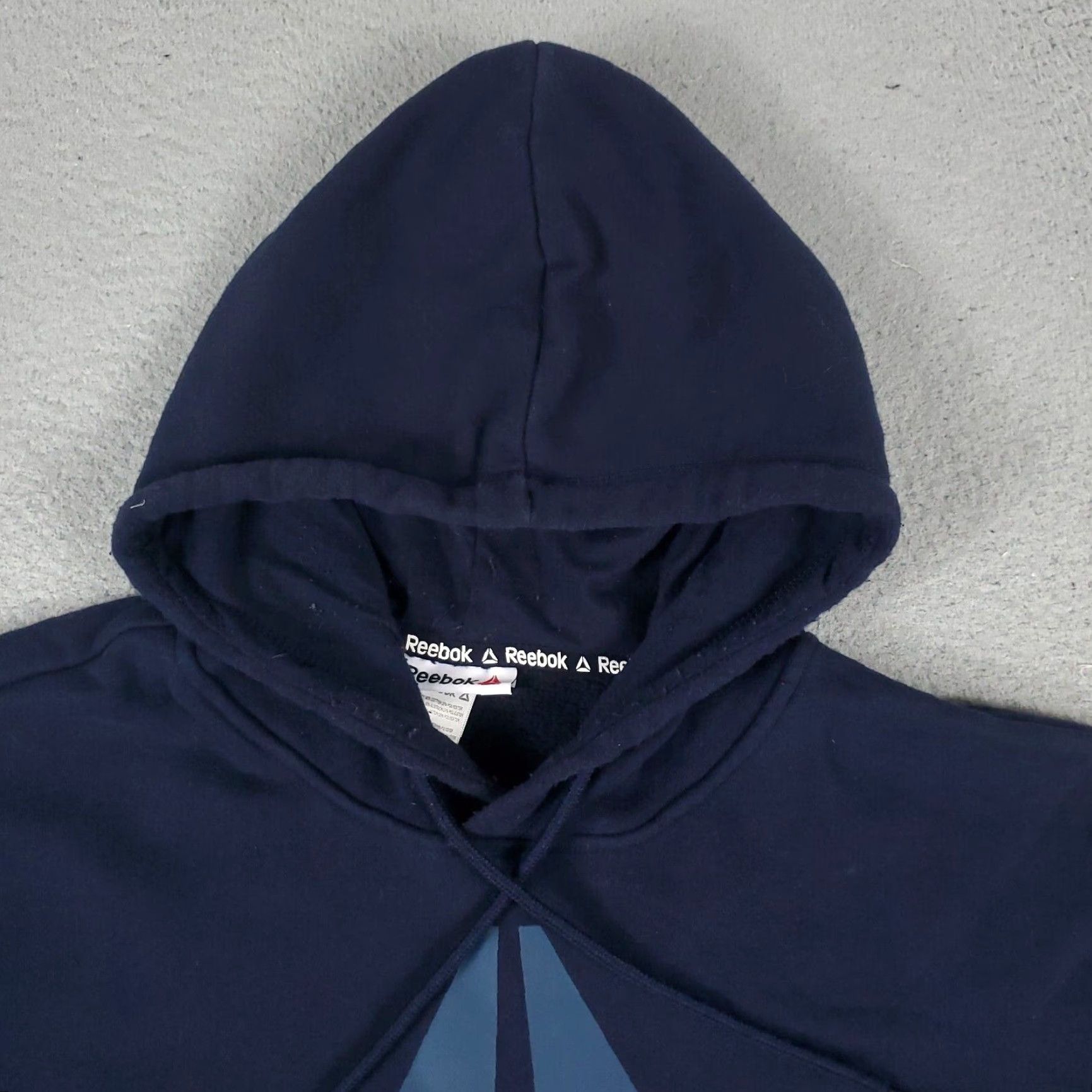 Reebok Reebok Mens Large Hoodie Pullover Sweatshirt Blue Fleece Logo Casual Sports Size US L / EU 52-54 / 3 - 3 Thumbnail