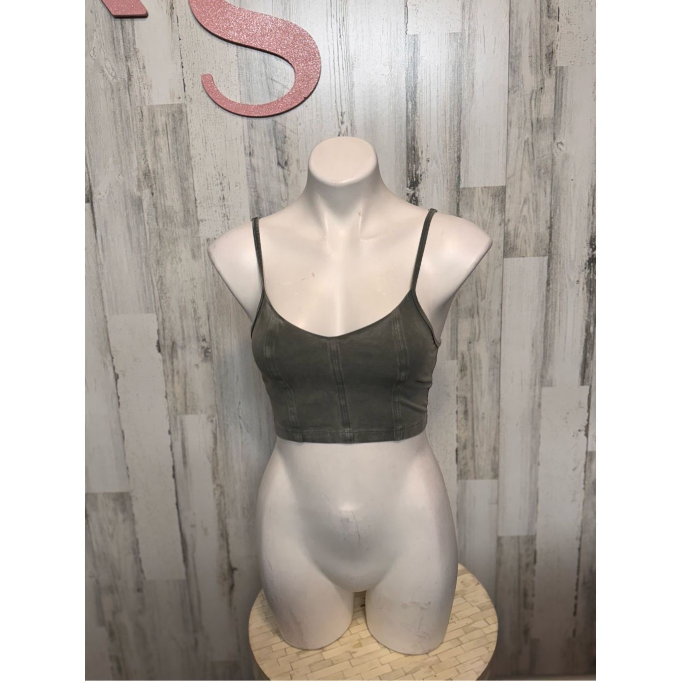 Other OFFLINE by Aerie Green Crop Tank Top XS Size XS / US 0-2 / IT 36-38 - 2 Thumbnail