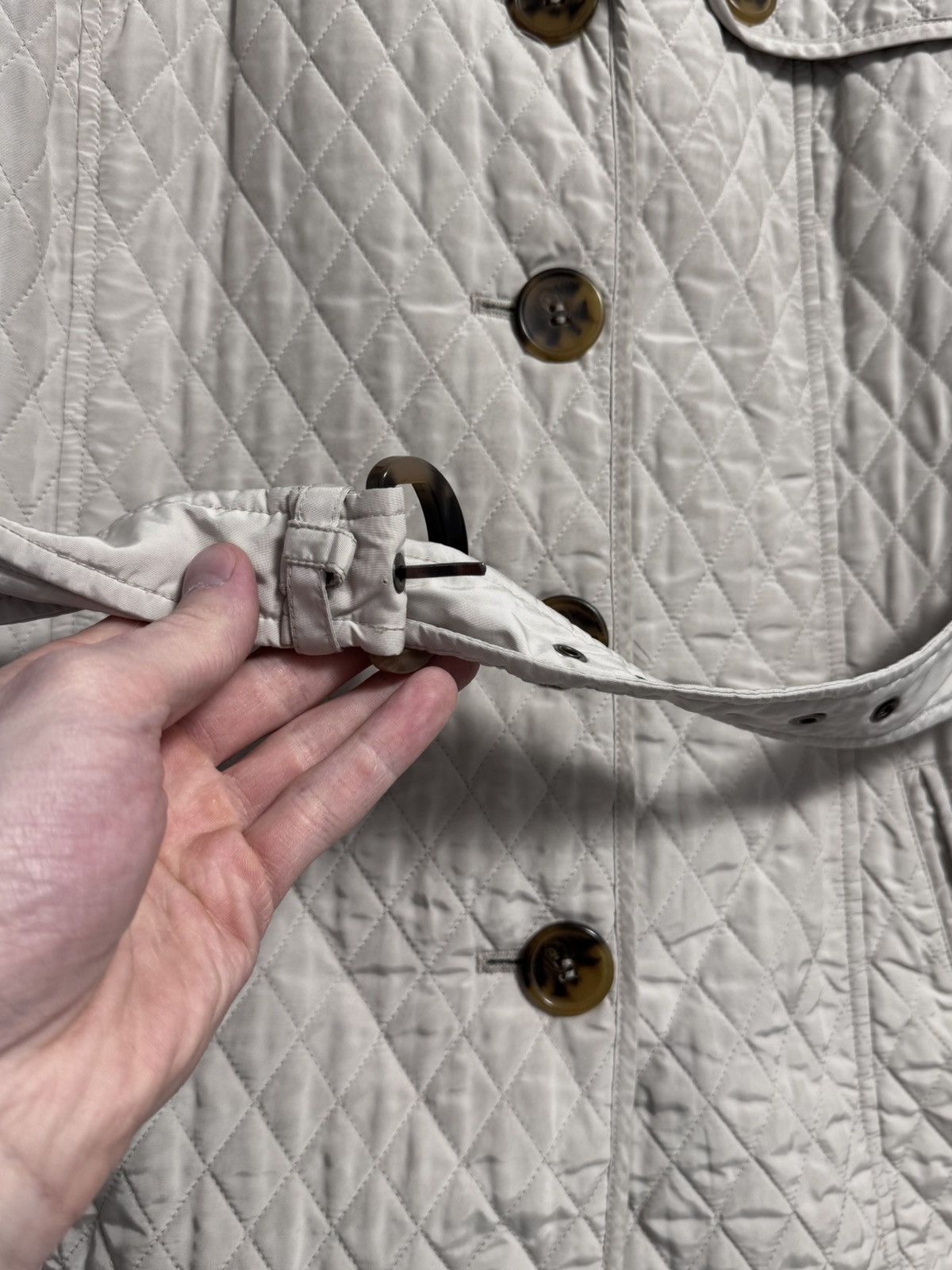 Max Mara Max Mara Quilted Trench Belted Jacket Gray Silver Puffer Size M / US 6-8 / IT 42-44 - 10 Thumbnail