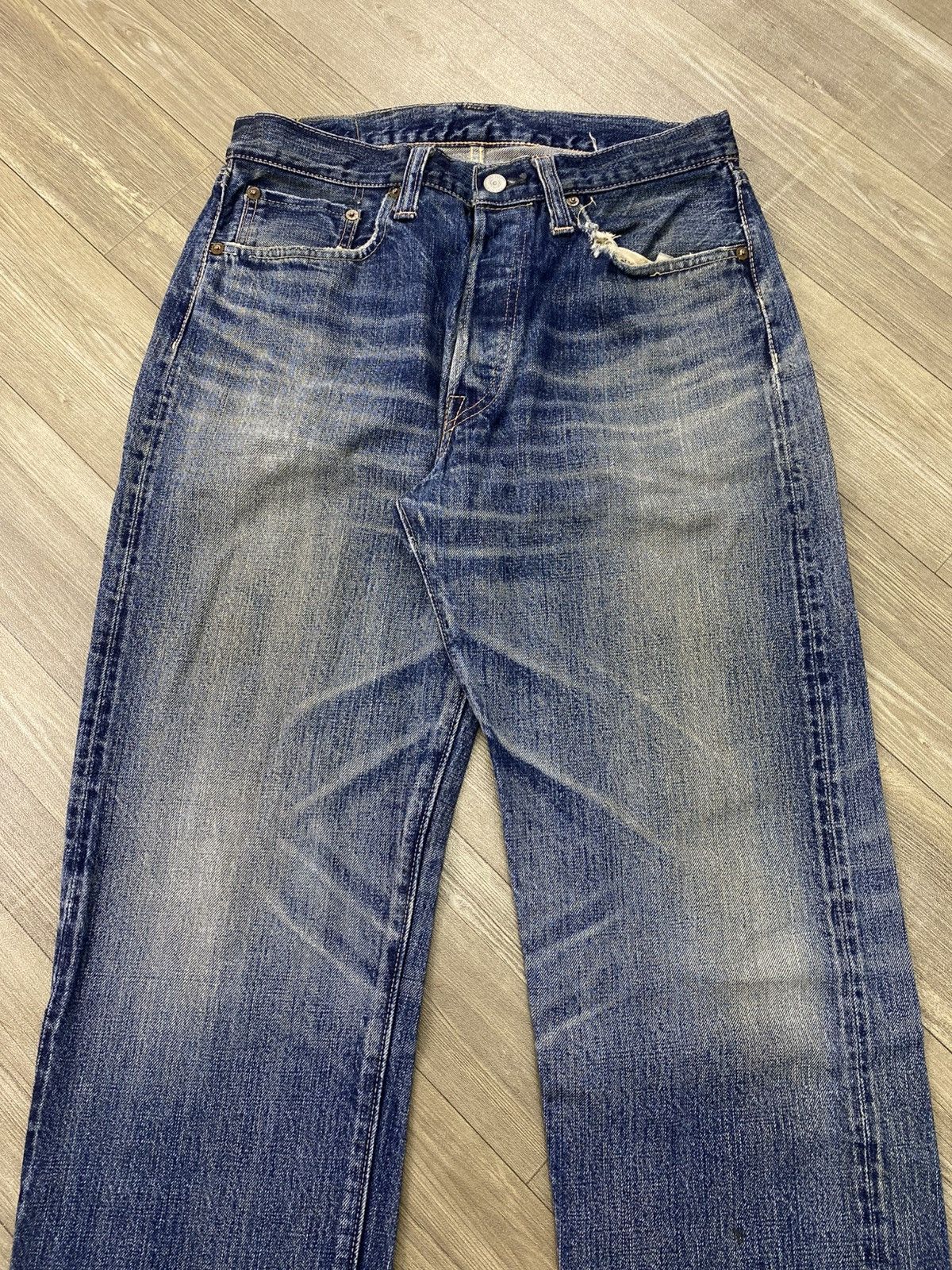 Sugar Cane 🇯🇵Vintage Sugar Cane 1947 Distressed Faded Selvedge Denim Size US 29 - 3 Thumbnail