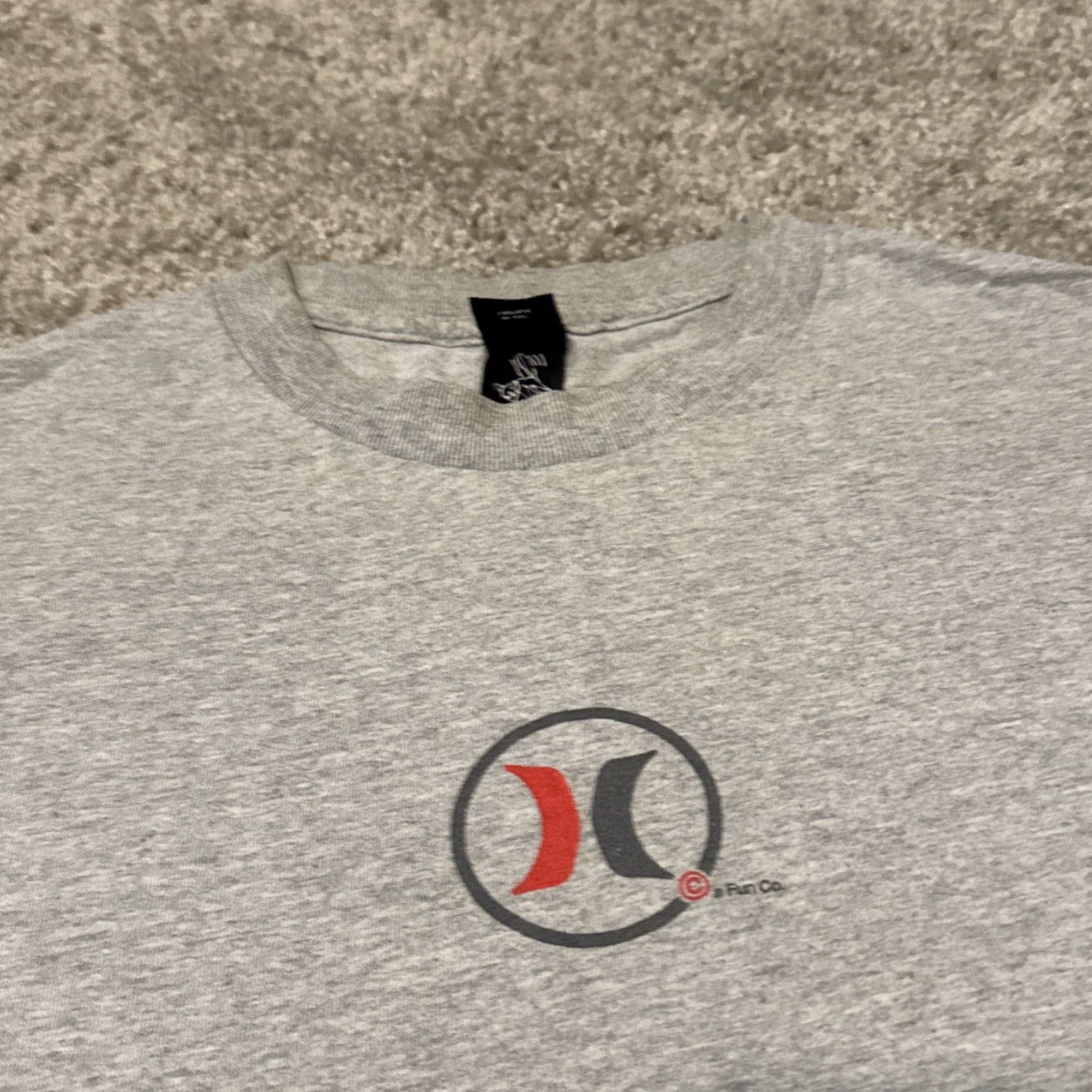 Hurley VINTAGE Hurley Circle Logo T-Shirt Grey XL Men Size US XL / EU 56 / 4 - 3 Thumbnail