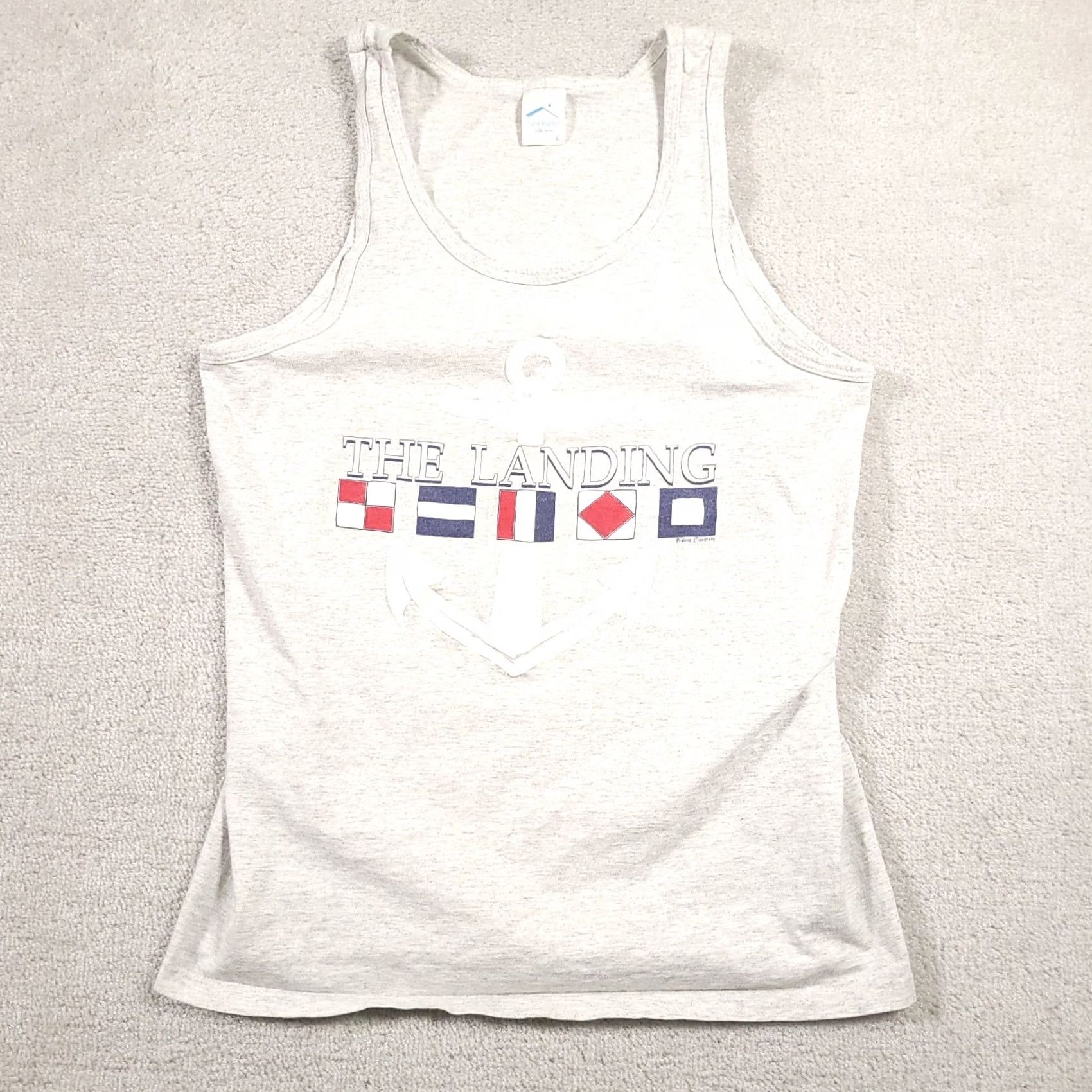 Nautica VINTAGE The Landing Shirt Mens L Nautical Beach Sleeveless USA Gray Cotton Graphic Print 90s Size US L / EU 52-54 / 3 - 2 Thumbnail