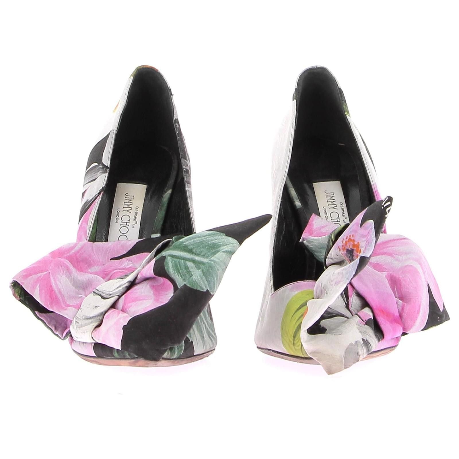 Jimmy Choo × Off-White o1mle0425 Mary Bow Pumps in Multicolor Size US 9 / IT 39 - 4 Thumbnail