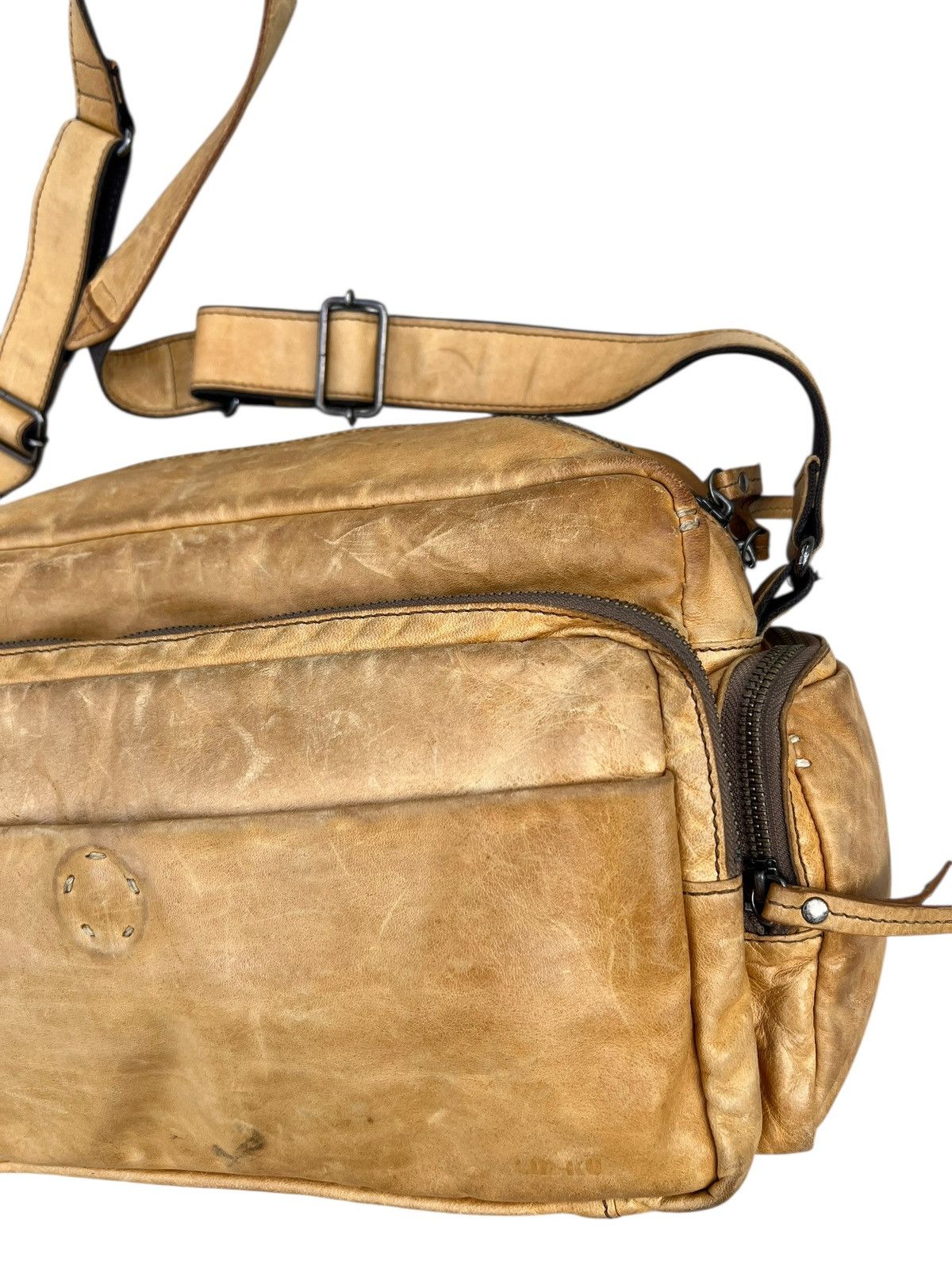 Leather LINK-KU Japan Stains Patina Horse Leather Messenger Bag Size ONE SIZE - 6 Thumbnail