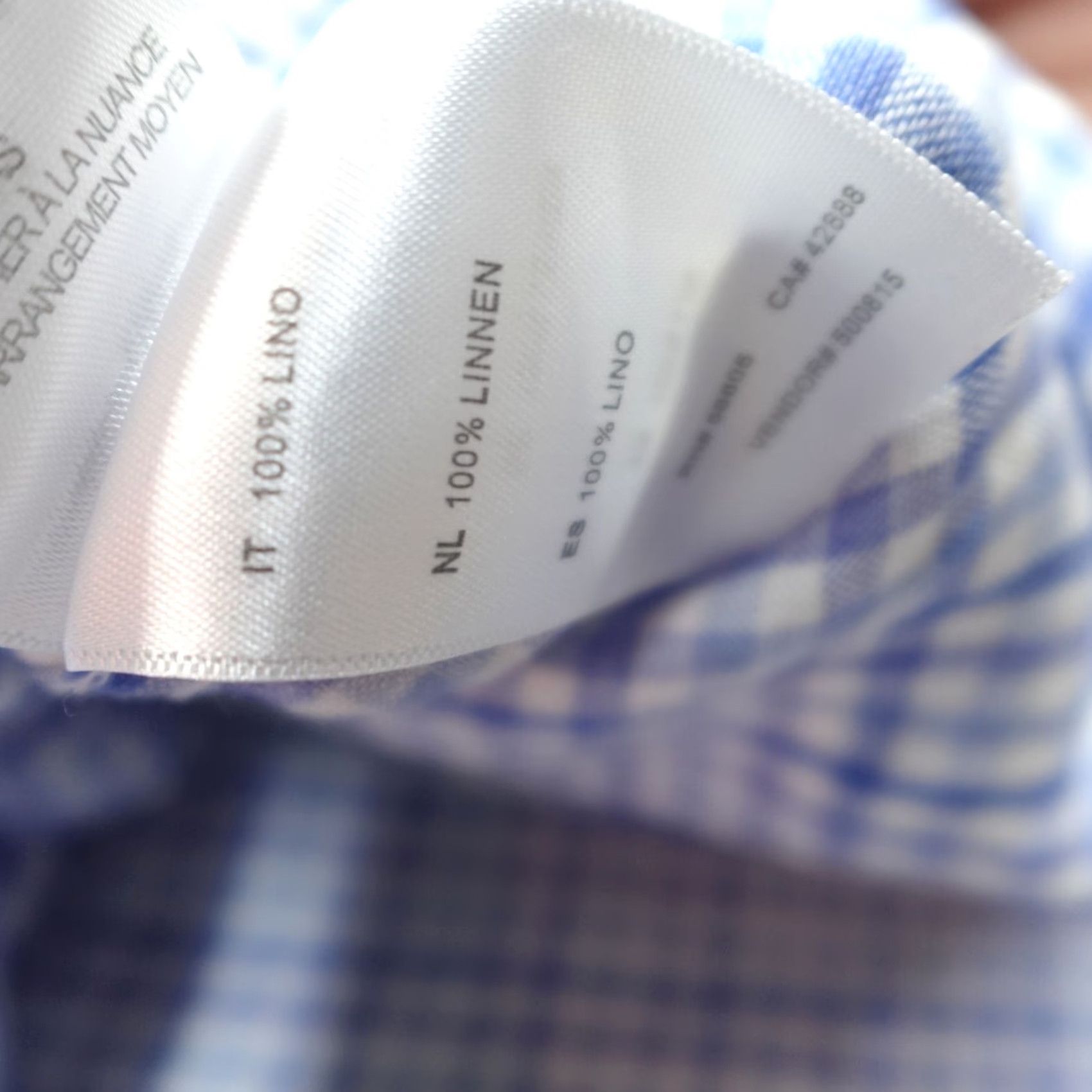 Vintage Rochester Shirt 3XL Blue Linen Plaid Button-Up Long Sleeve Collared Men's Shirt Size US XXL / EU 58 / 5 - 4 Thumbnail