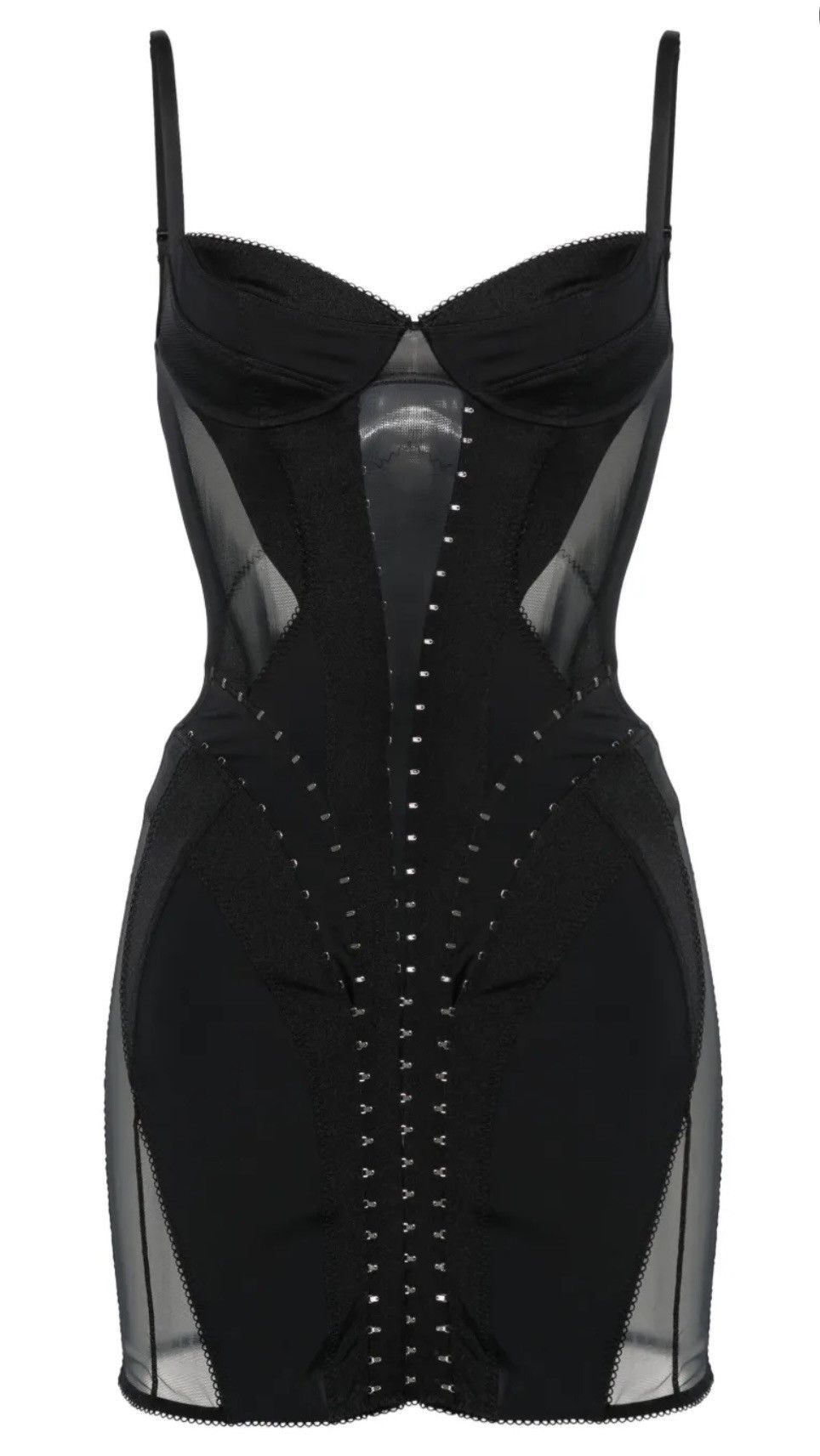 Mugler Mugler Panelled Corseted Minidress | Black Size S / US 4 / IT 40 - 2 Thumbnail