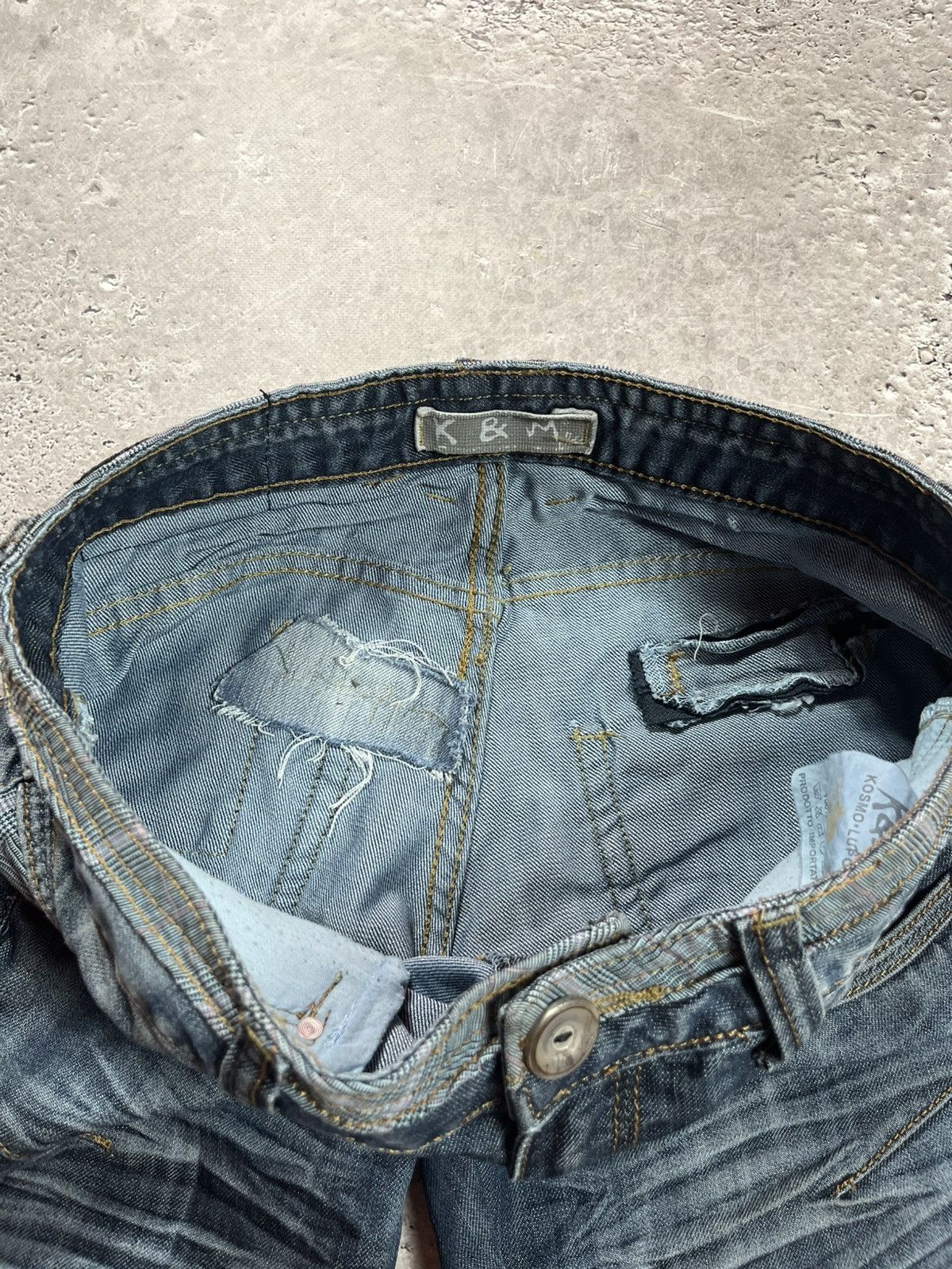 Other Y2K K&M Kosmo Lupo Distressed Jeans W30 Italy Streetwear Size US 30 / EU 46 - 18 Thumbnail