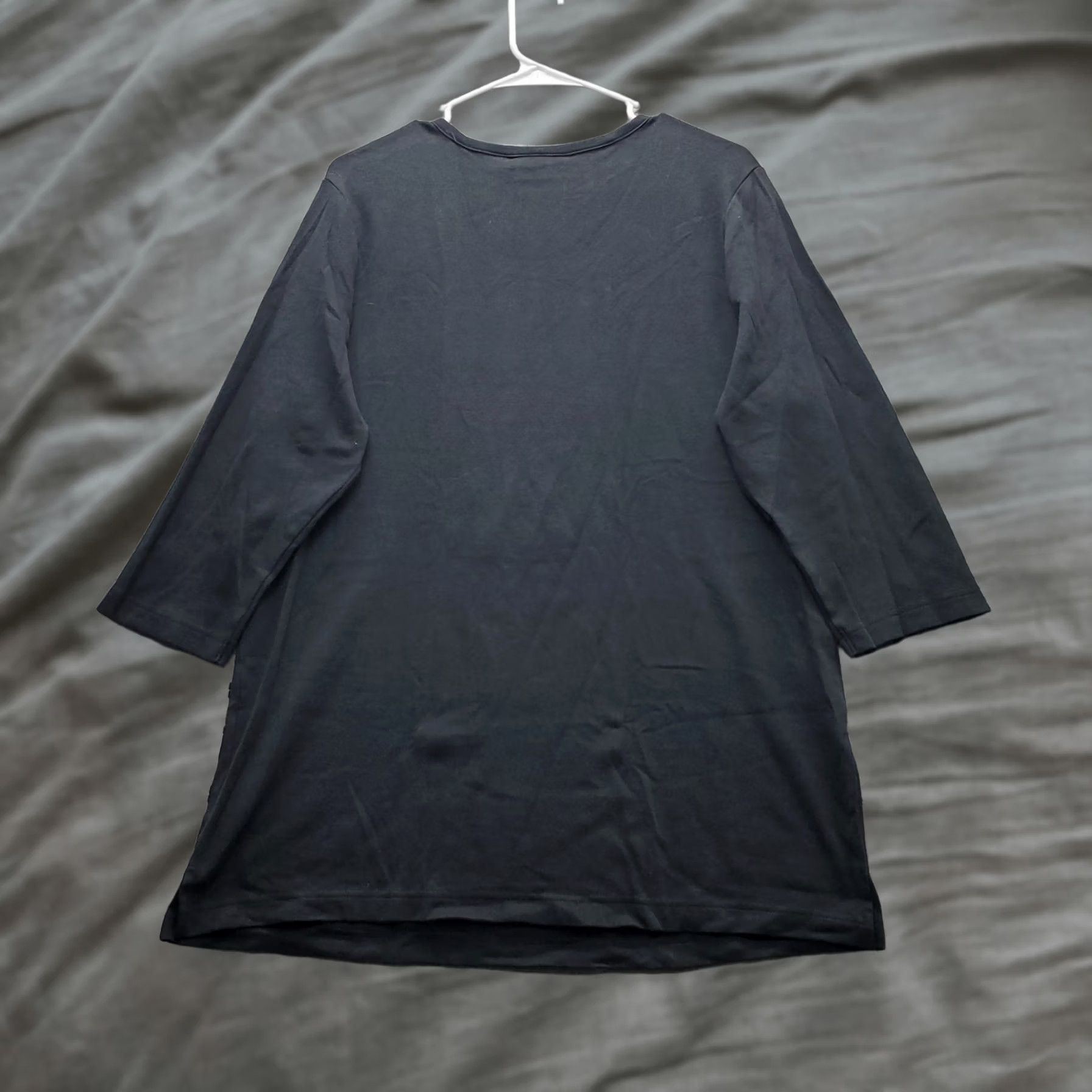 Quacker Factory Quacker Factory Tunic Top Womens Size L Black Sequin Stripe Round Neck Pullover Size L / US 10 / IT 46 - 1 Thumbnail