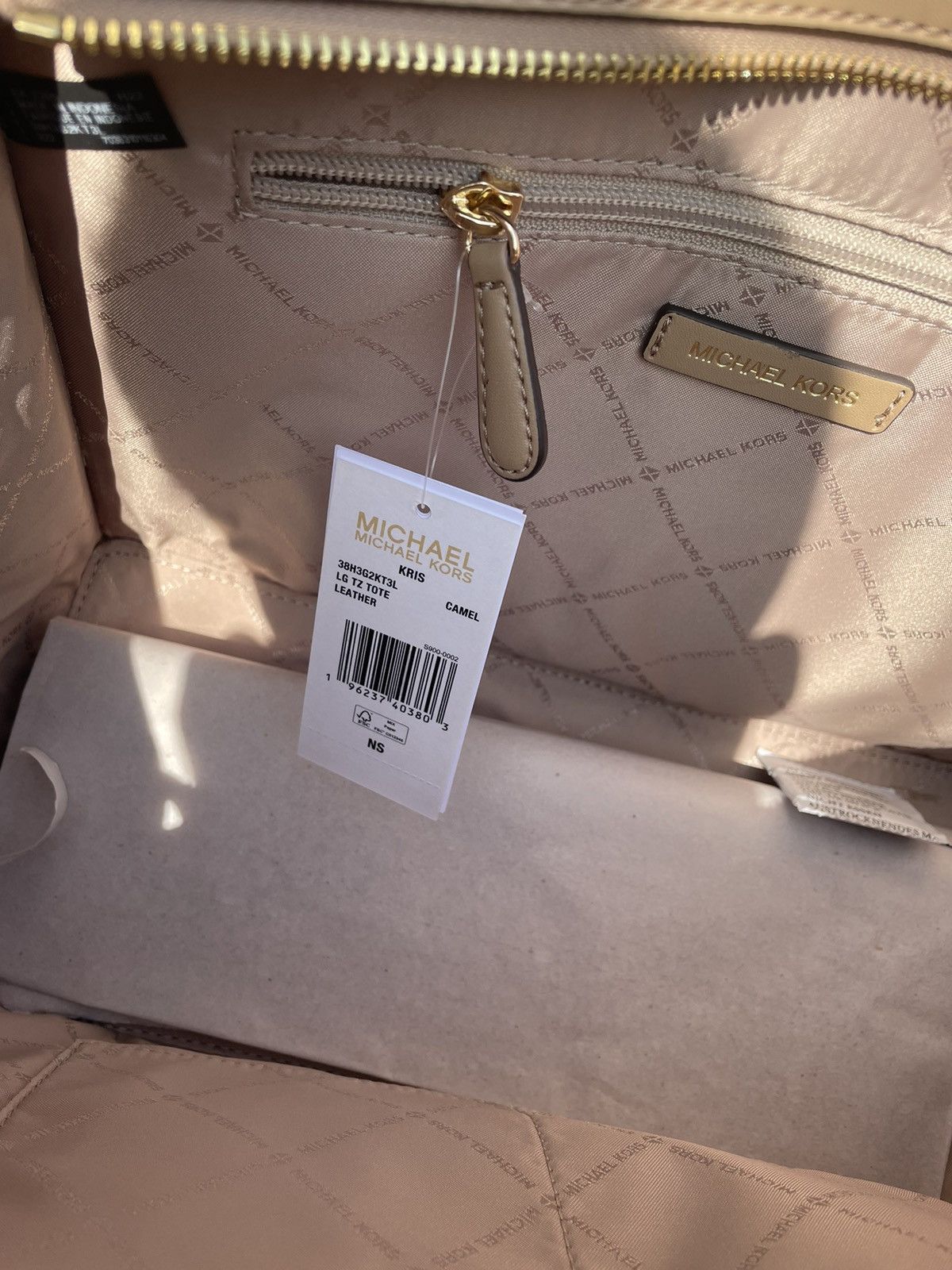 Michael Kors Michael Kors Kris Medium Satchel Handbag Beige Size ONE SIZE - 4 Thumbnail