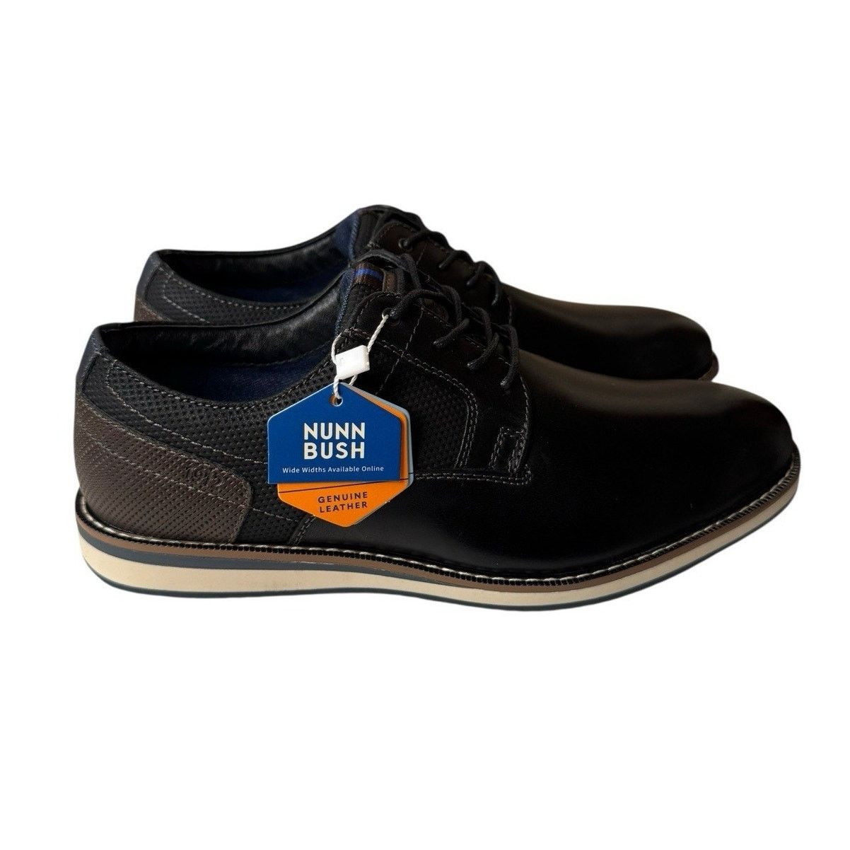 Nunn Bush Nunn Bush NEW Circuit Black Plain Toe Oxford Leather Shoes Size US 7 / EU 40 - 3 Thumbnail