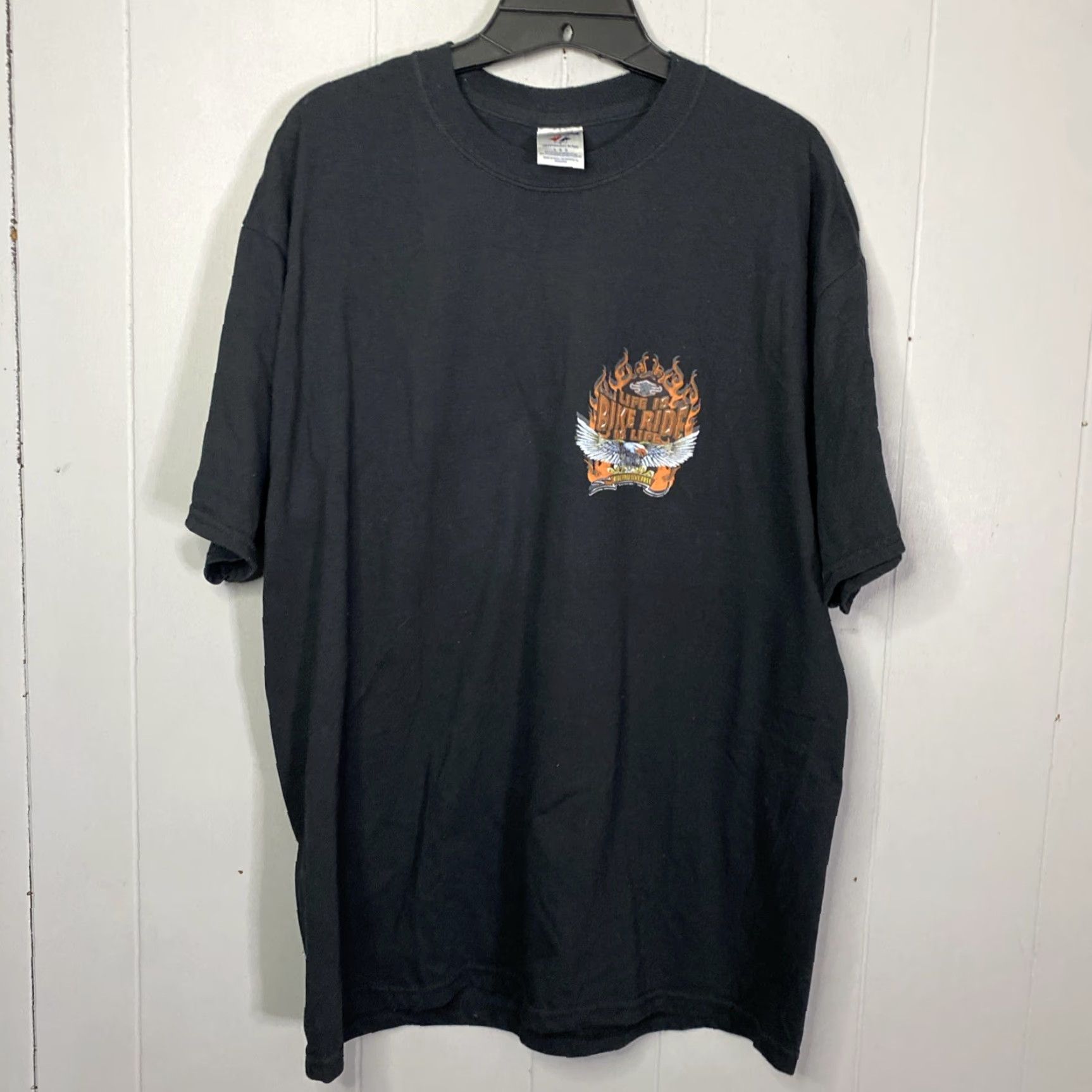 Jerzees VINTAGE Jersey T-Shirt Men L Black 90s Motorcycle Biker Wildwood New Jersey Bike Week 2007 JERZEES Fade Size US L / EU 52-54 / 3 - 3 Thumbnail