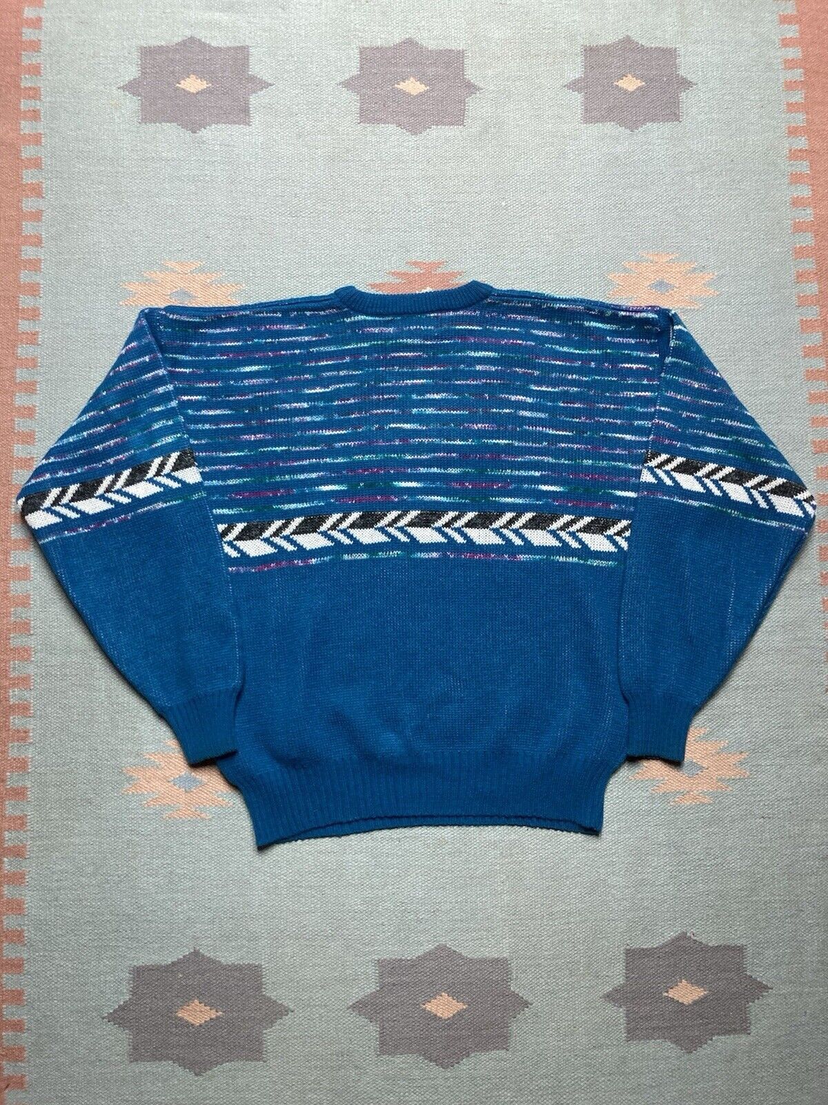 Vintage Vintage 80s crewneck sweater acrylic knit striped large Size US L / EU 52-54 / 3 - 7 Thumbnail