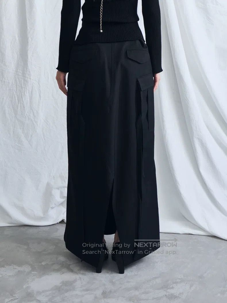 Junya Watanabe Junya Watanabe size S Black structured utility long skirt Size 23" - 5 Thumbnail
