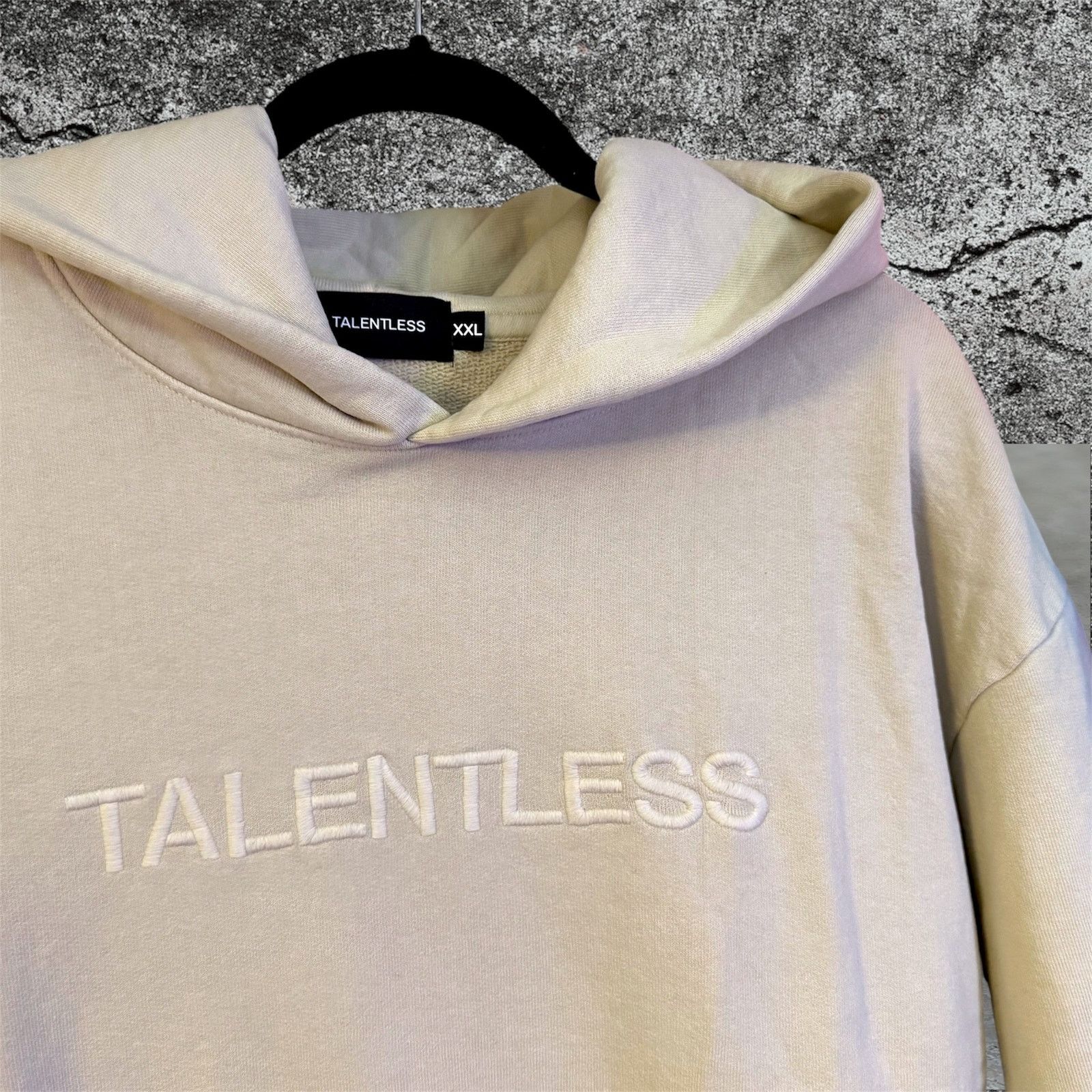 Talentless •NEW• TALENTLESS Embroidered Logo Hoodie in Bone • size 2XL Size US XXL / EU 58 / 5 - 6 Thumbnail
