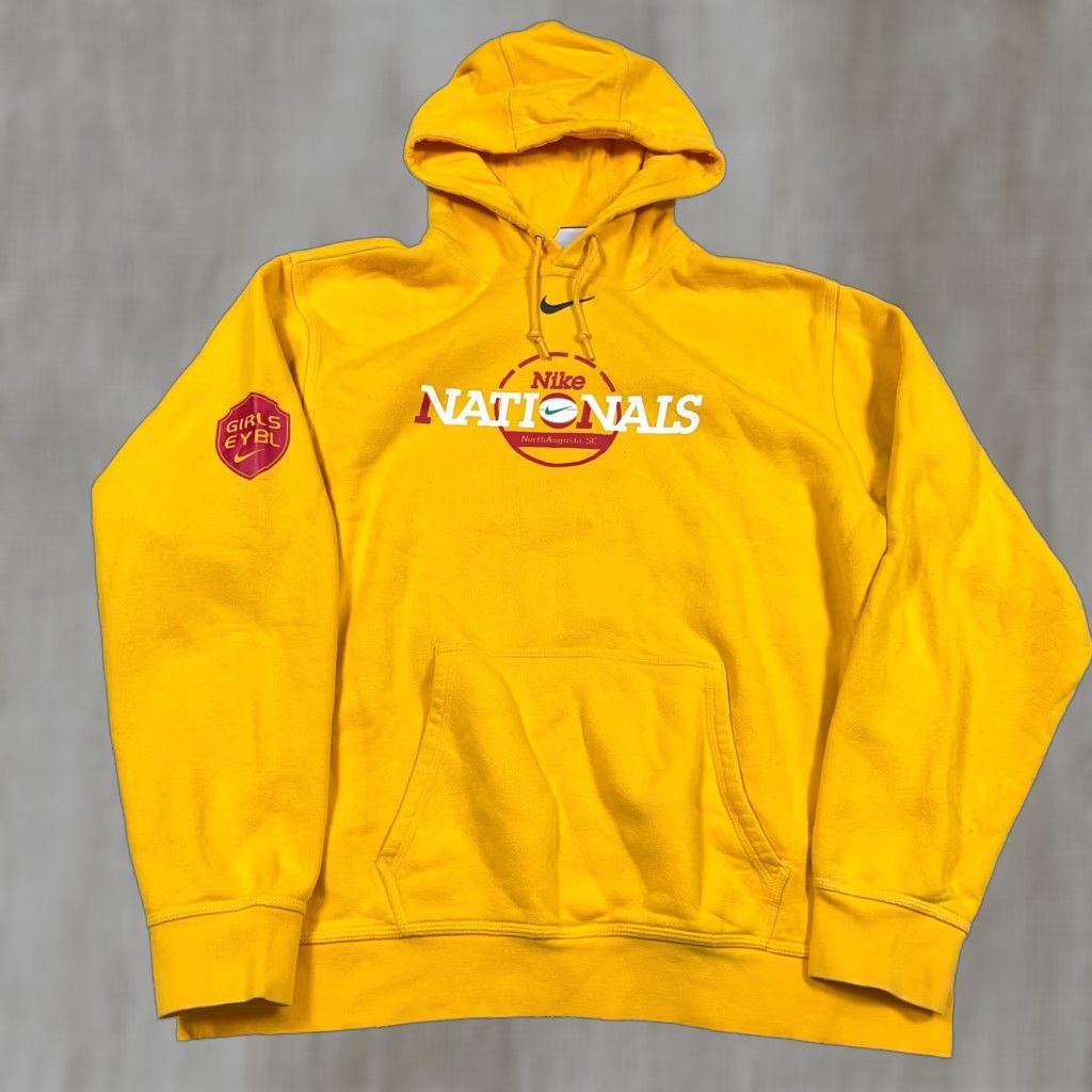 Nike Nike Hoodie Men XL Yellow EYBL North Augusta SC Center Swoosh Sweatshirt Adult Size US XL / EU 56 / 4 - 1 Thumbnail