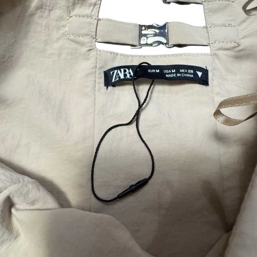 Zara New Zara Strapless Beige Straight Leg Jumpsuit 2712/224 Siz Size 32" / US 10 / IT 46 - 8 Thumbnail