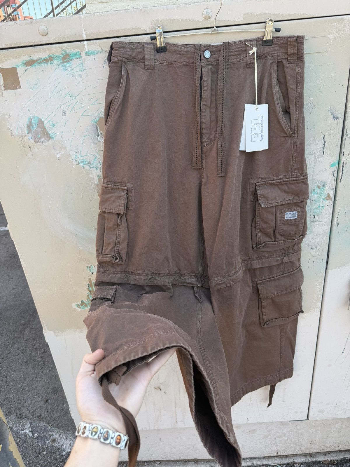 ERL ERL Brown Wide Leg Flare Cargo Pants Size US 36 / EU 52 - 5 Thumbnail