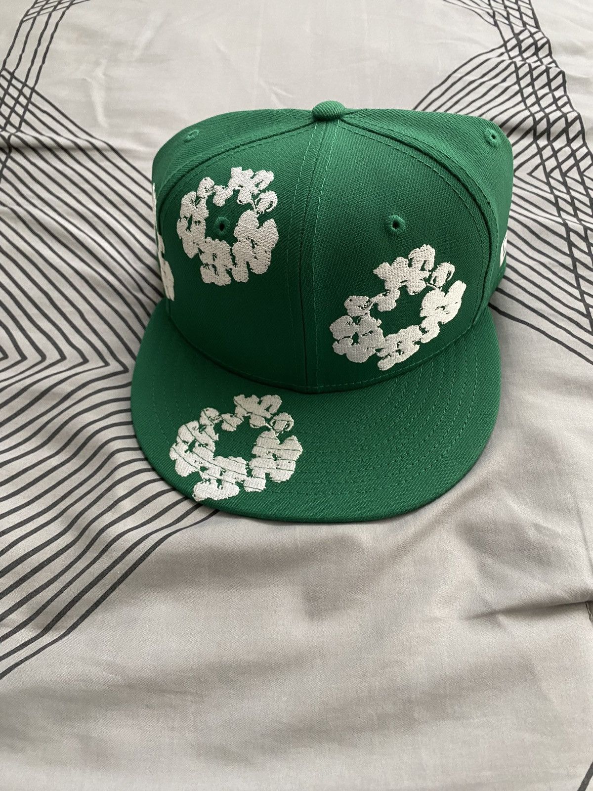 image of Denim Tears New Era Cotton Wreath 59/50 Cap - Green, Men's