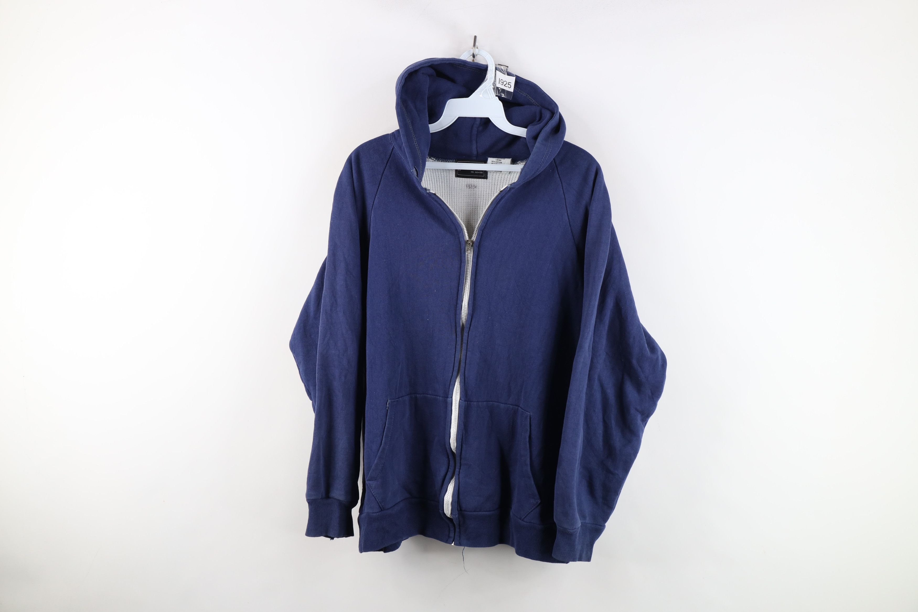 Vintage Vintage 70s 80s Streetwear Thermal Waffle Knit Lined Hoodie Size US M / EU 48-50 / 2 - 1 Thumbnail