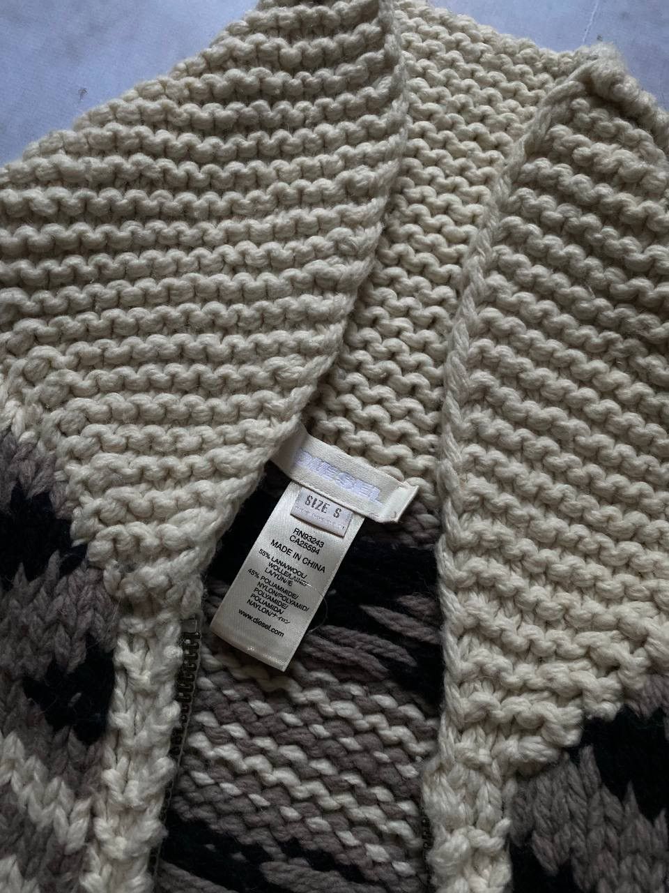Diesel × Vintage Vintage 90s Diesel Bandits Knit Zip Up Cardigan Hype Rare Size US S / EU 44-46 / 1 - 12 Thumbnail