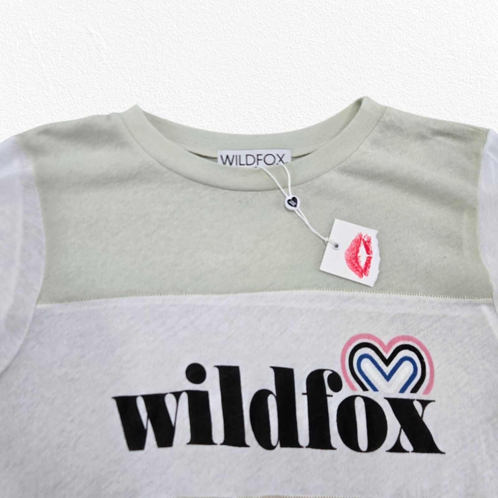 Wildfox Wildfox Colorblock Heart Logo Semi-Sheer T-Shirt Size XS Size XS / US 0-2 / IT 36-38 - 3 Thumbnail