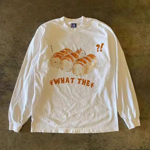 Japanese Brand × Vintage Bread cat pattern casual retro long sleeve t-shirt Size US L / EU 52-54 / 3 - 1 Thumbnail