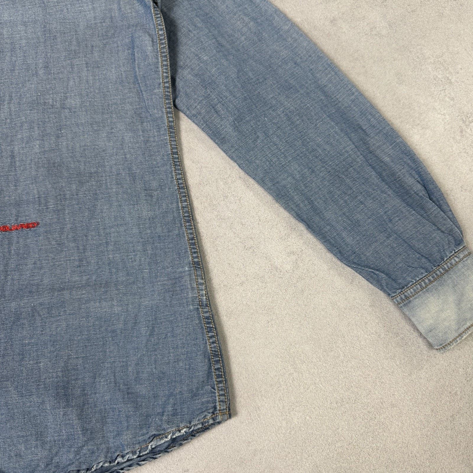 Dsquared2 Dsquared2 Men Denim Shirt Size 46 Blue Cotton Size US M / EU 48-50 / 2 - 3 Thumbnail