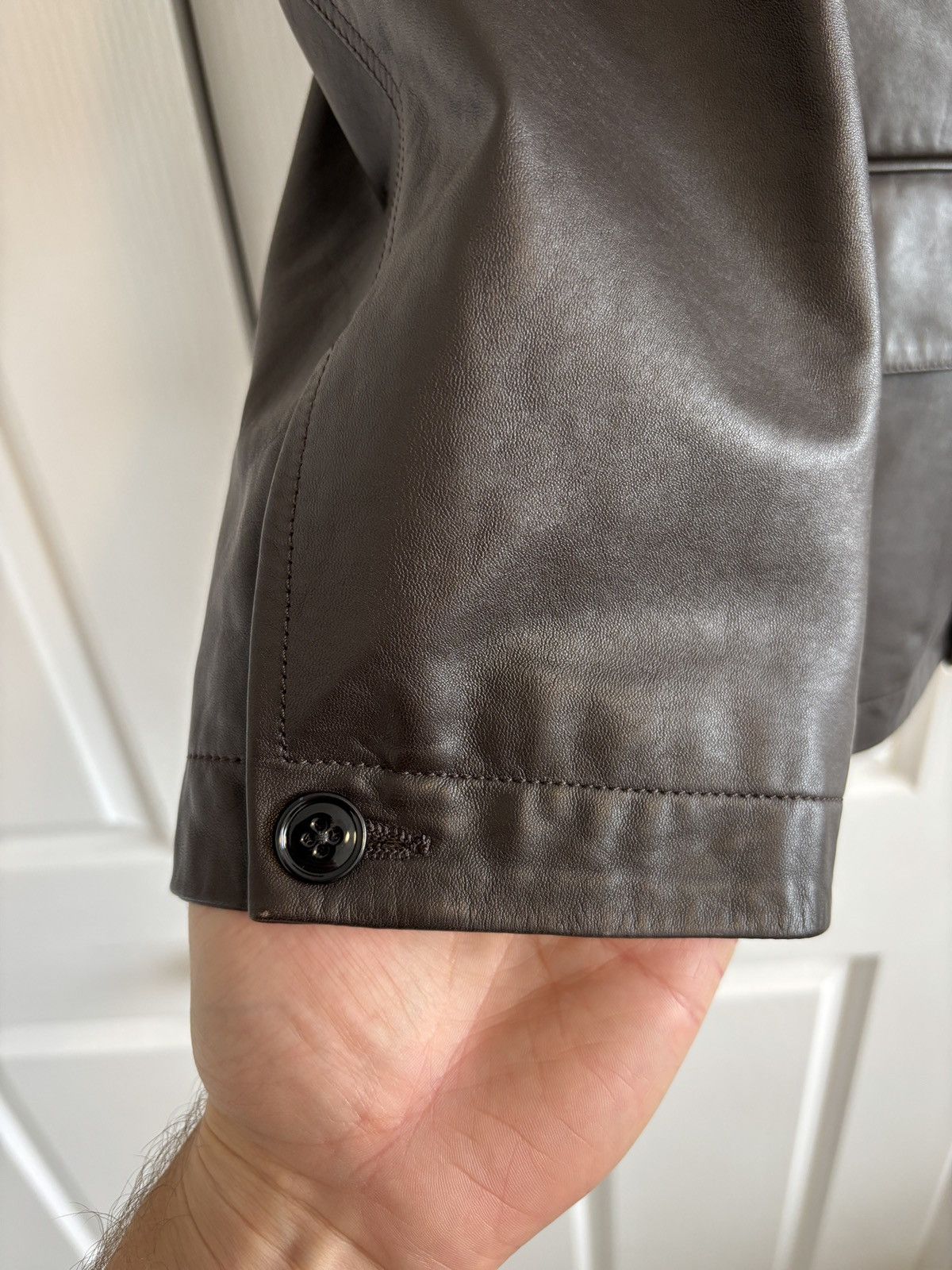 Lemaire Lemaire relaxed leather jacket, dark brown, size XL Size US XL / EU 56 / 4 - 3 Thumbnail