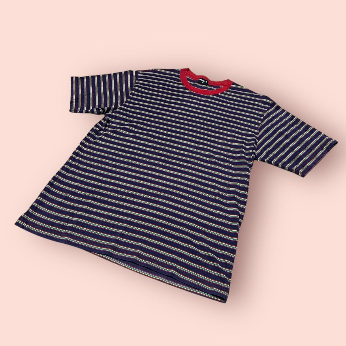 Japanese Brand × Jun Takahashi × Uniqlo VINTAGE 90s/Y2K UNIQLO PURPLE STRIPED TEE Size US L / EU 52-54 / 3 - 3 Thumbnail