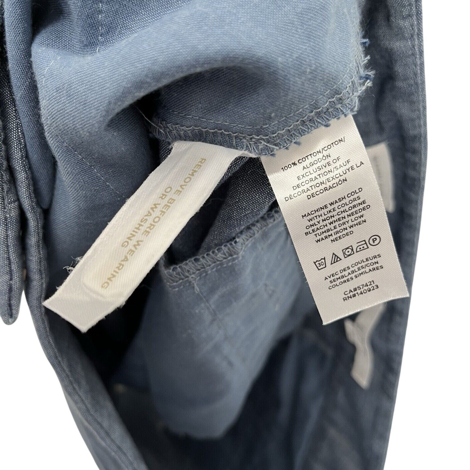Loft Loft | Blue Chambray Pineapple Embroidered Rivera Shorts Size 28" / US 6 / IT 42 - 6 Thumbnail