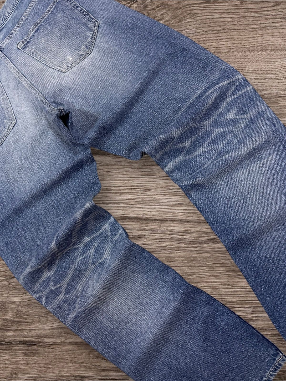 OMNIGOD Vtg D.M.G Spellbound Japan Honeycomb Faded Distress Jeans Size US 28 / EU 44 - 5 Thumbnail