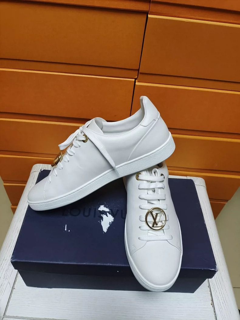 Louis Vuitton Women's White Louis Vuitton Lace-up Sneakers-2507 Size US 7 / IT 37 - 4 Thumbnail
