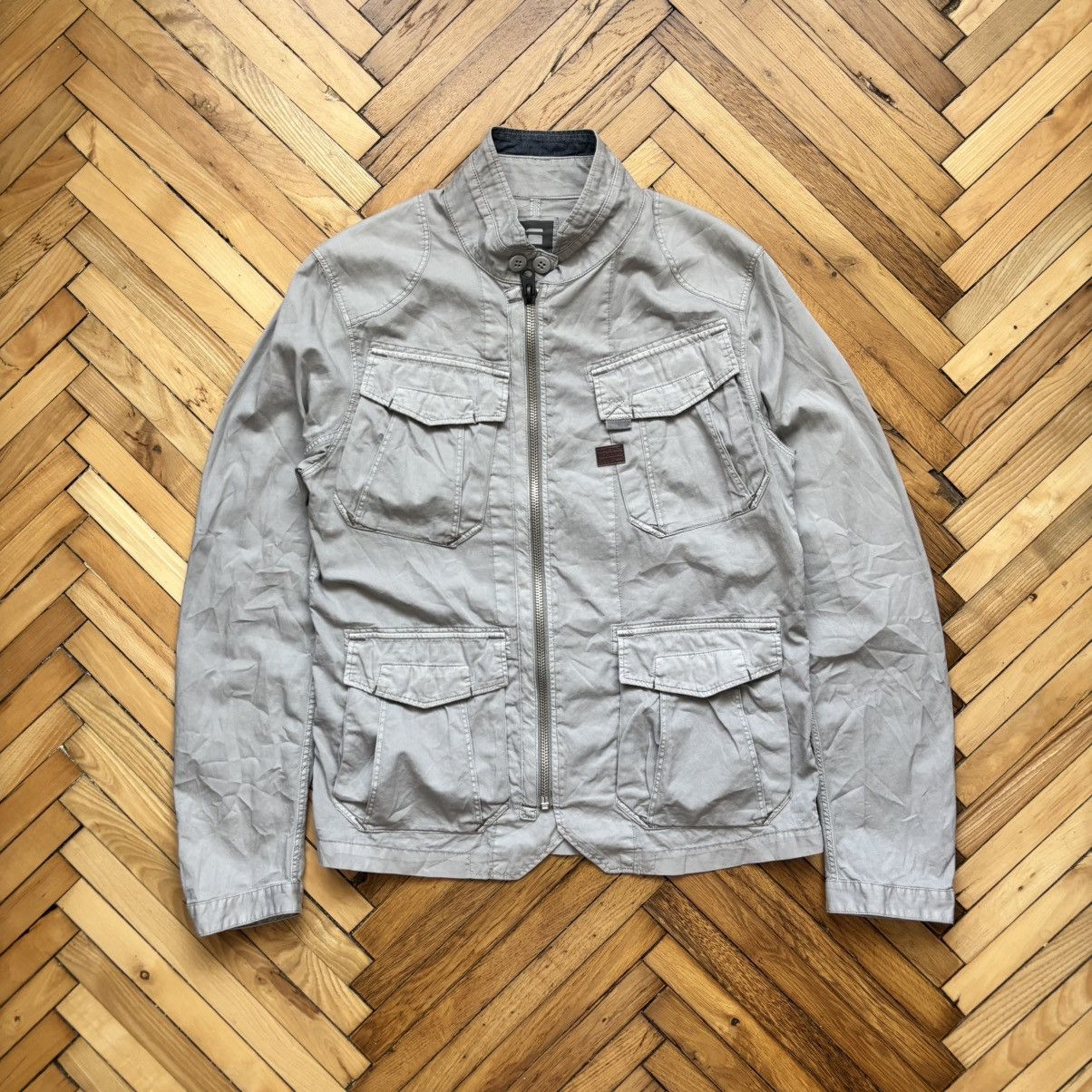 Vintage!! G-star Raw Denim Multipocket Zipper Jacket Rare