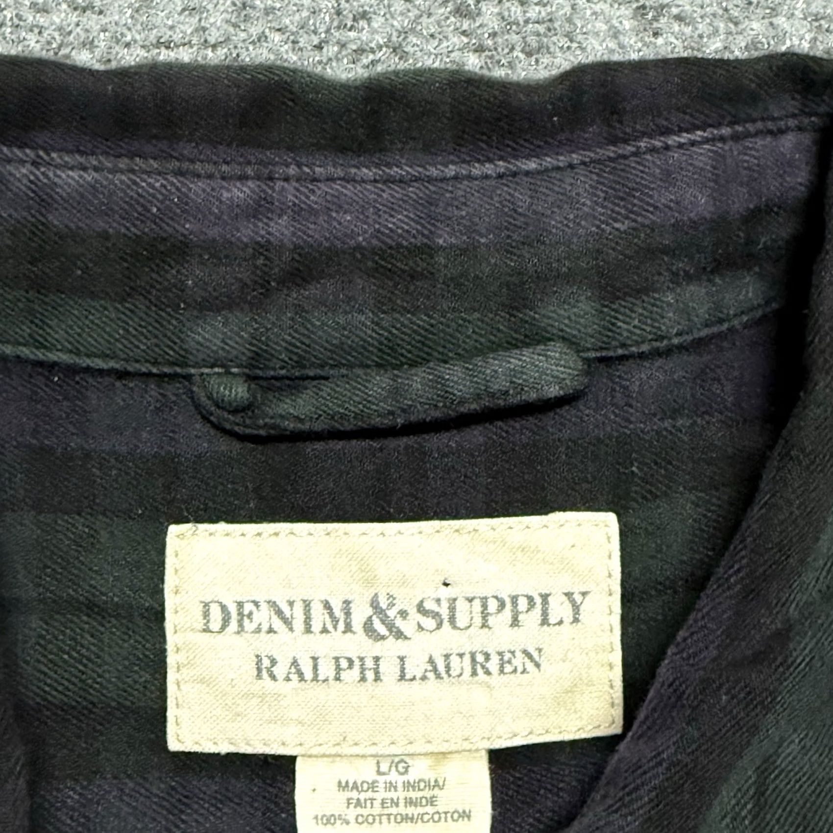 Ralph Lauren Ralph Lauren Denim & Supply Shirt Mens Large Green Black Purple Plaid Long Sleeve Button-Up Regular Fit Multicolor Cotton Flannel Size US L / EU 52-54 / 3 - 5 Thumbnail