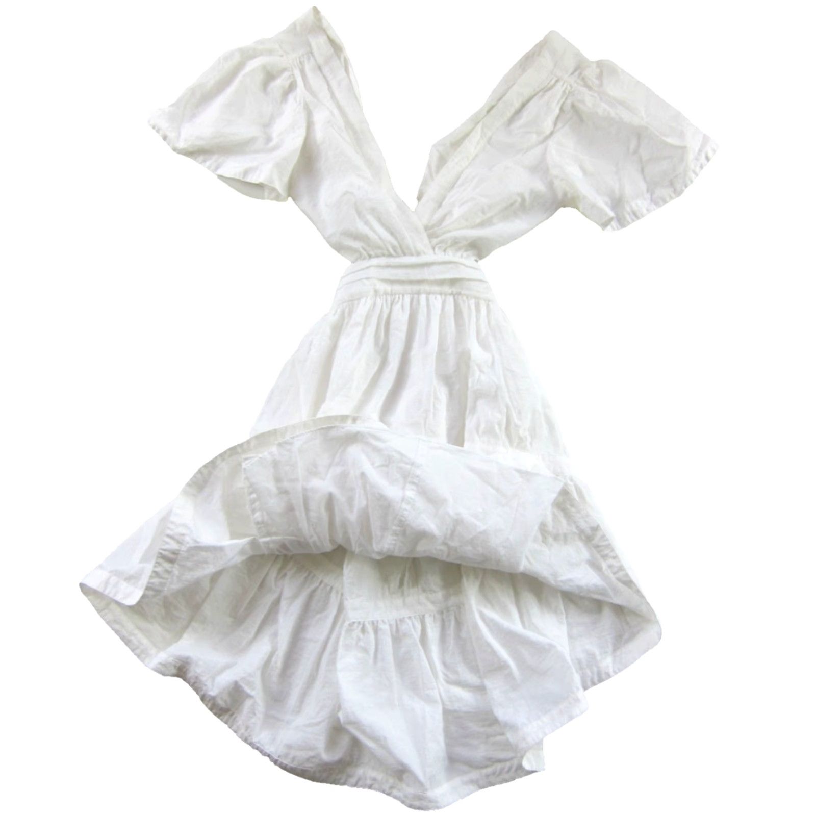 Cinq a Sept Cinq A Sept White Open Back Deep V-Neck Short Sleeve Apron Dress Women Size 2 Size 26" / US 2 / IT 38 - 5 Thumbnail