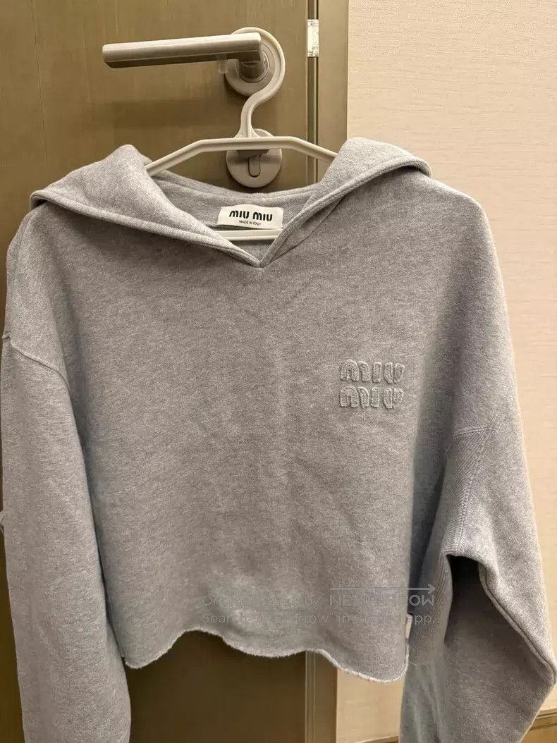Miu Miu Miu Miu Size XS Embroidered logo gray sailor suit sweater Size XS / US 0-2 / IT 36-38 - 1 Thumbnail