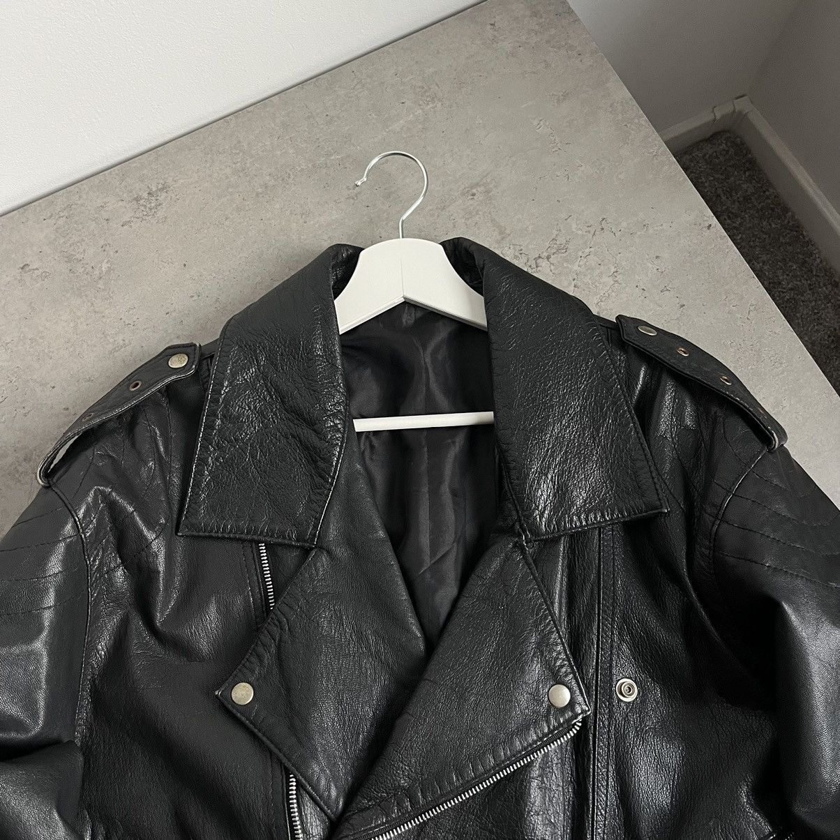ARCHIVE VINTAGE AVANT GARDE BIKER LEATHER JACKET 90s