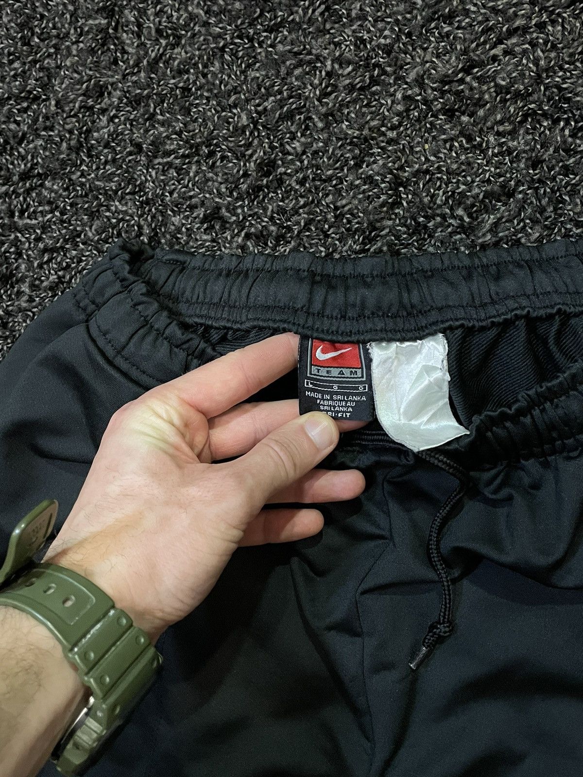 Nike × Vintage 00s Nike Team Vintage Swoosh Joggers Pants Drill Y2K Size US 33 - 3 Thumbnail