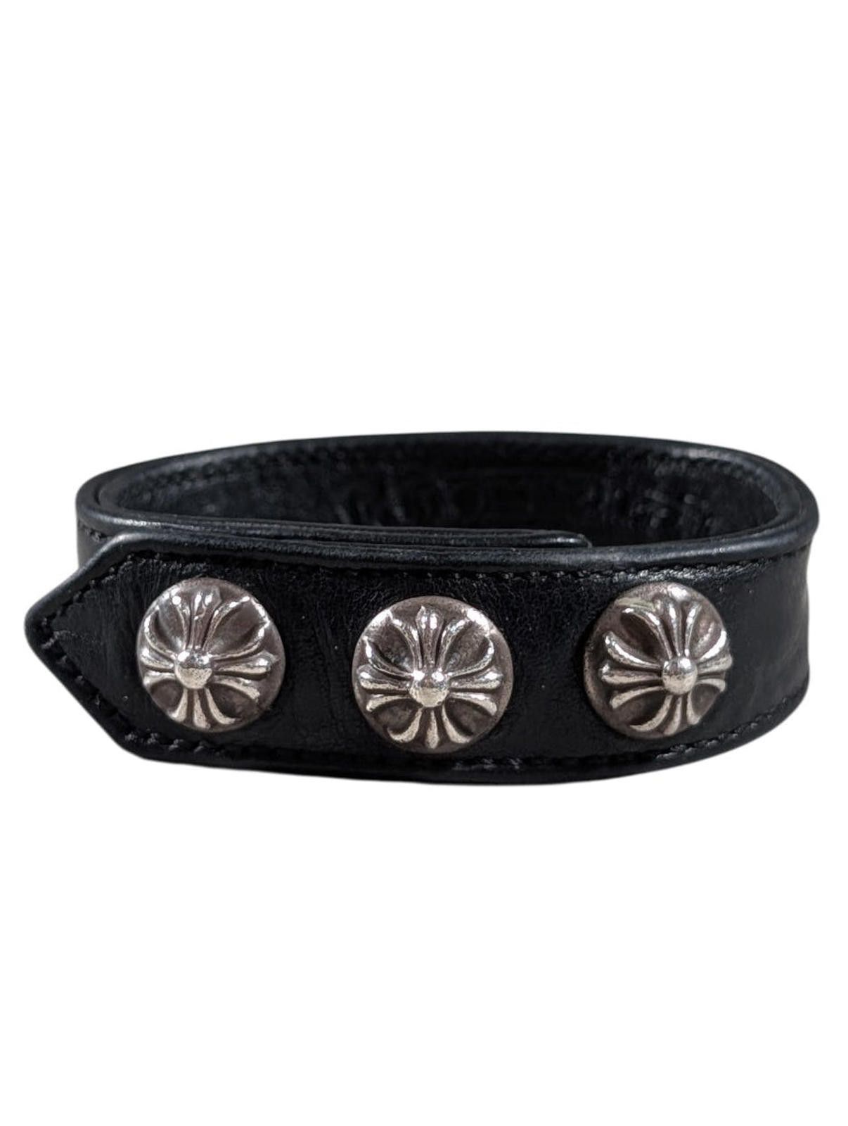 Chrome Hearts Leather Cross Ball Bracelet Size ONE SIZE - 1 Thumbnail