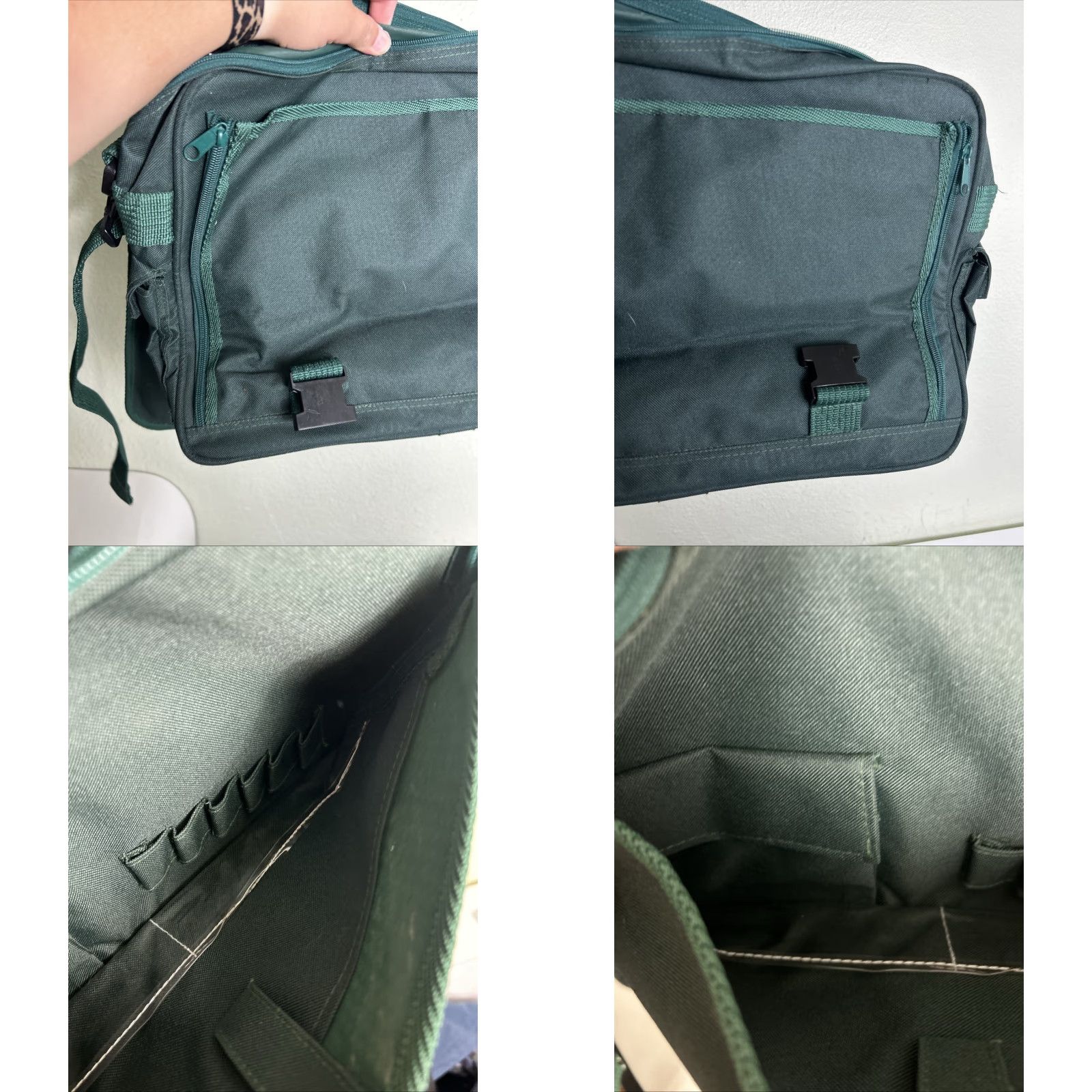 Vintage VINTAGE Perrier Sparkling Water Crossbody Messenger Bag Green 17x12x6 Large Men Size ONE SIZE - 9 Thumbnail