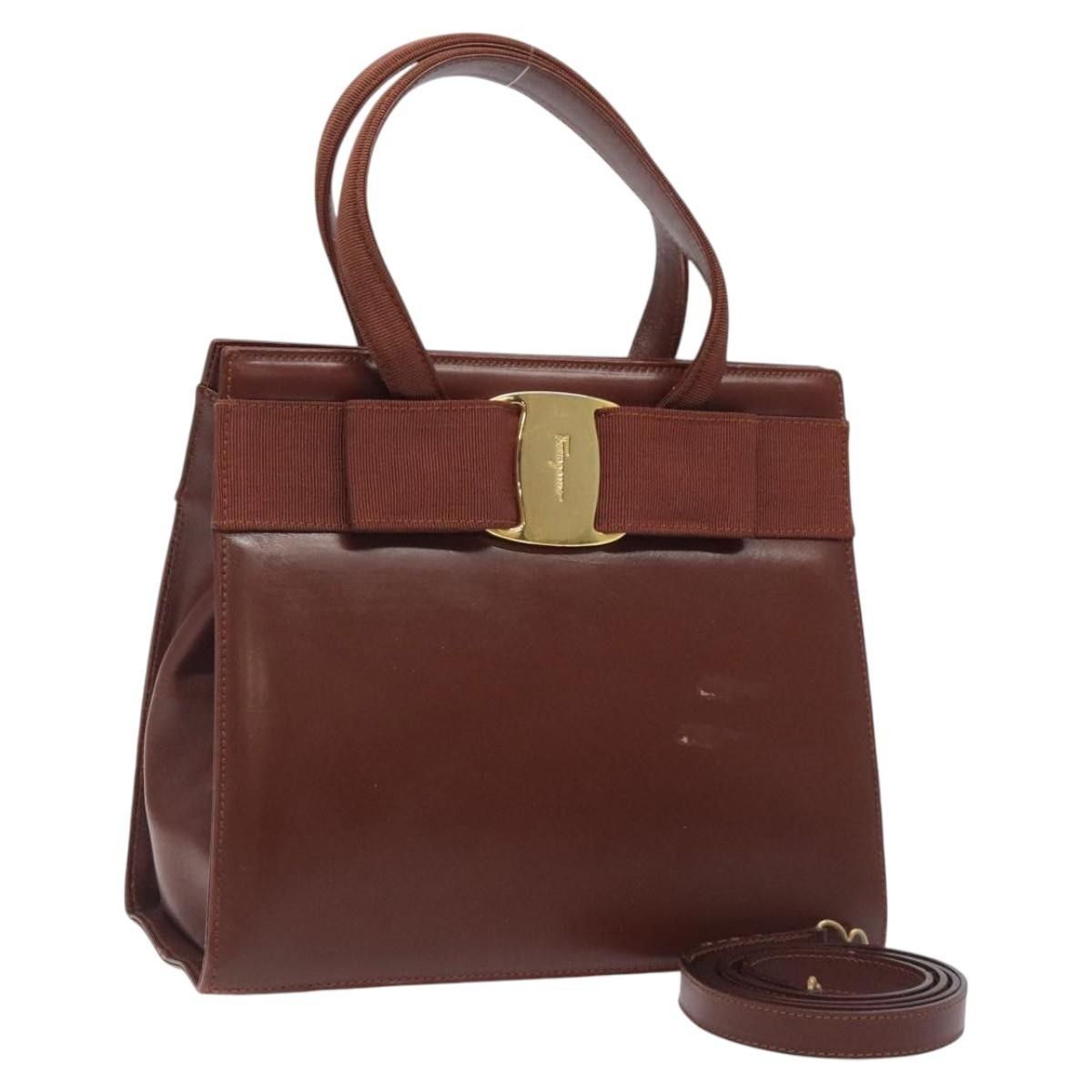 Salvatore Ferragamo Salvatore Ferragamo Convertible Vara Bow Tote Leather Size ONE SIZE - 1 Thumbnail